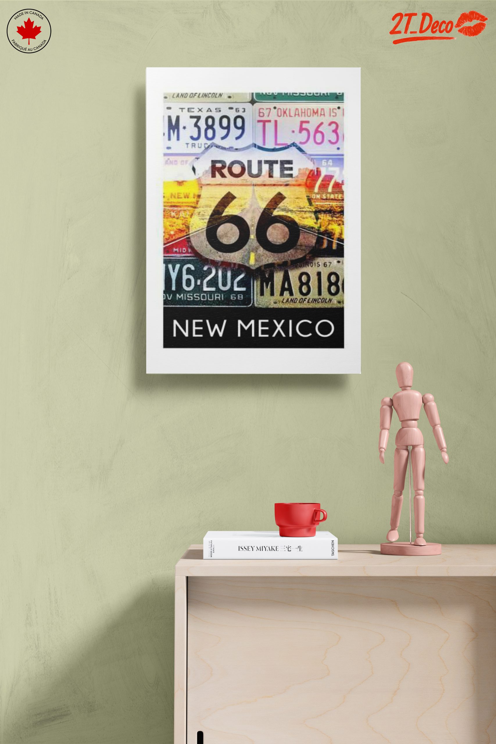 Vintage Route 66 License Plates Art - Image 14