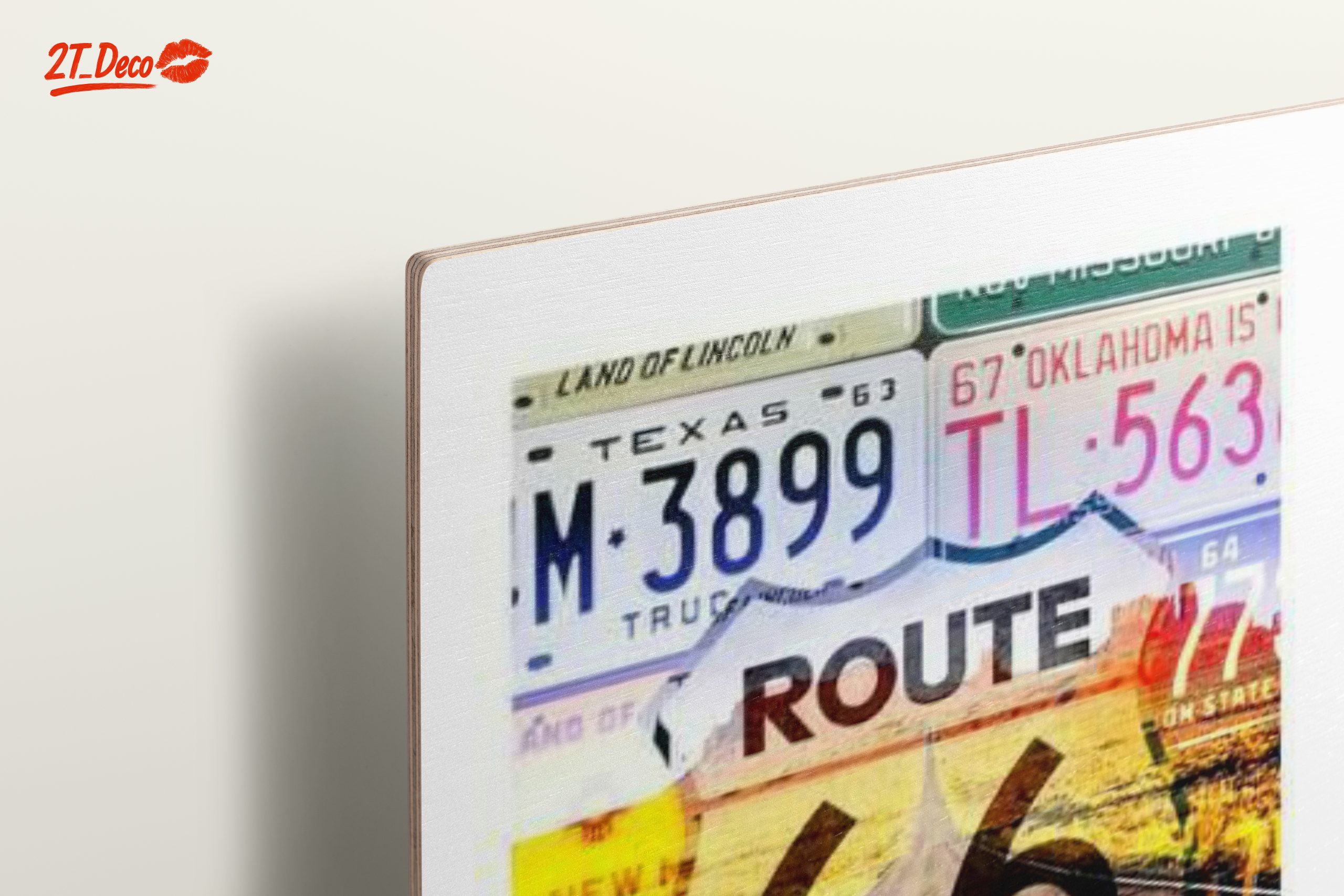 Vintage Route 66 License Plates Art - Image 15