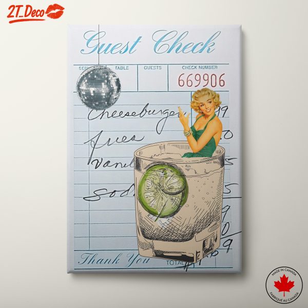 Vintage Retro Diner Art with Drinks
