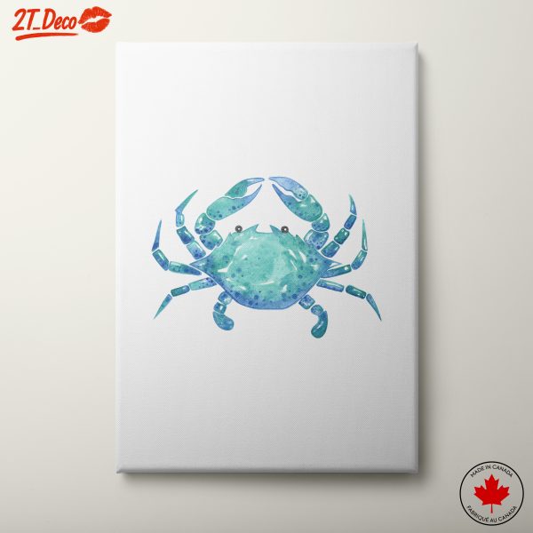 Colorful Watercolor Crab Art