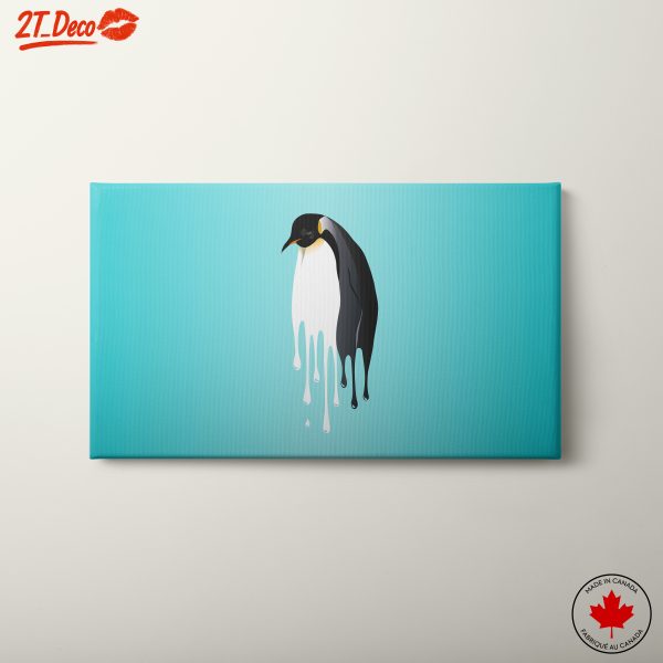 Stylized Penguin Art on Bright Background
