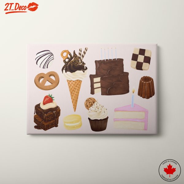 Colorful Dessert Illustrations for Kitchen Decor