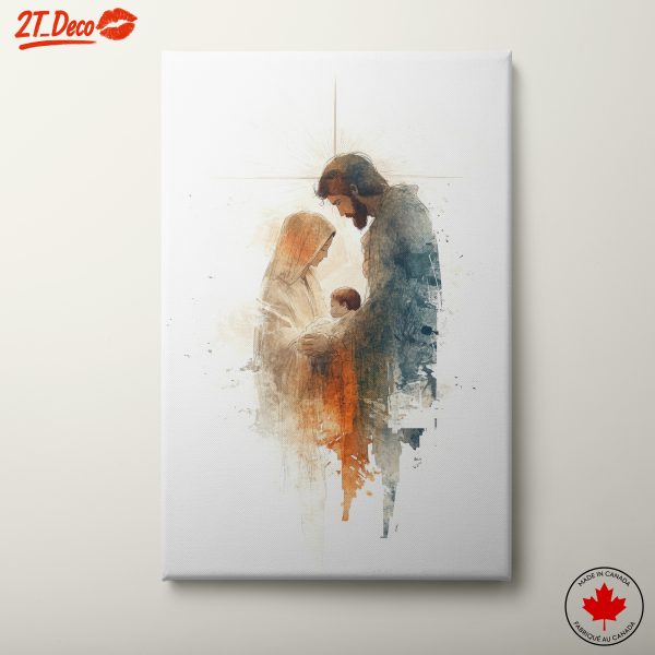 Sacred Family Portrait in Modern Watercolor