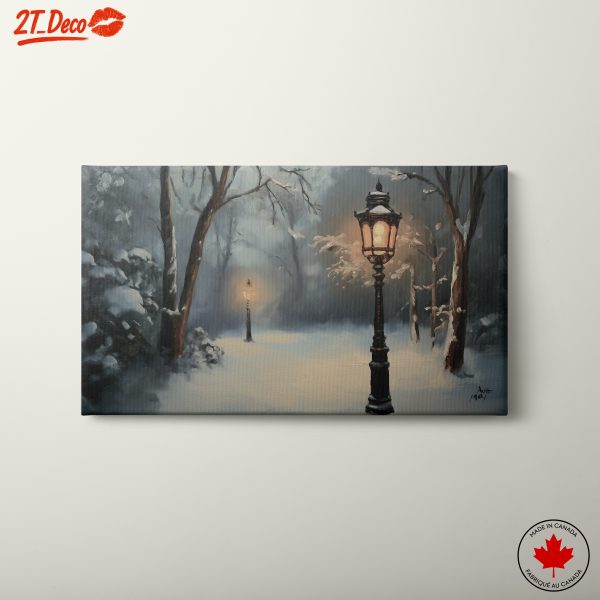 Serene Snowy Landscape with Lanterns