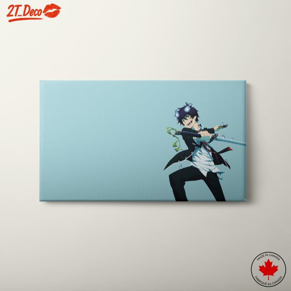 Dynamic Blue Exorcist Artwork Featuring Action Pose