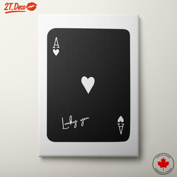 Stylized Playing Card with Heart and Lucky You