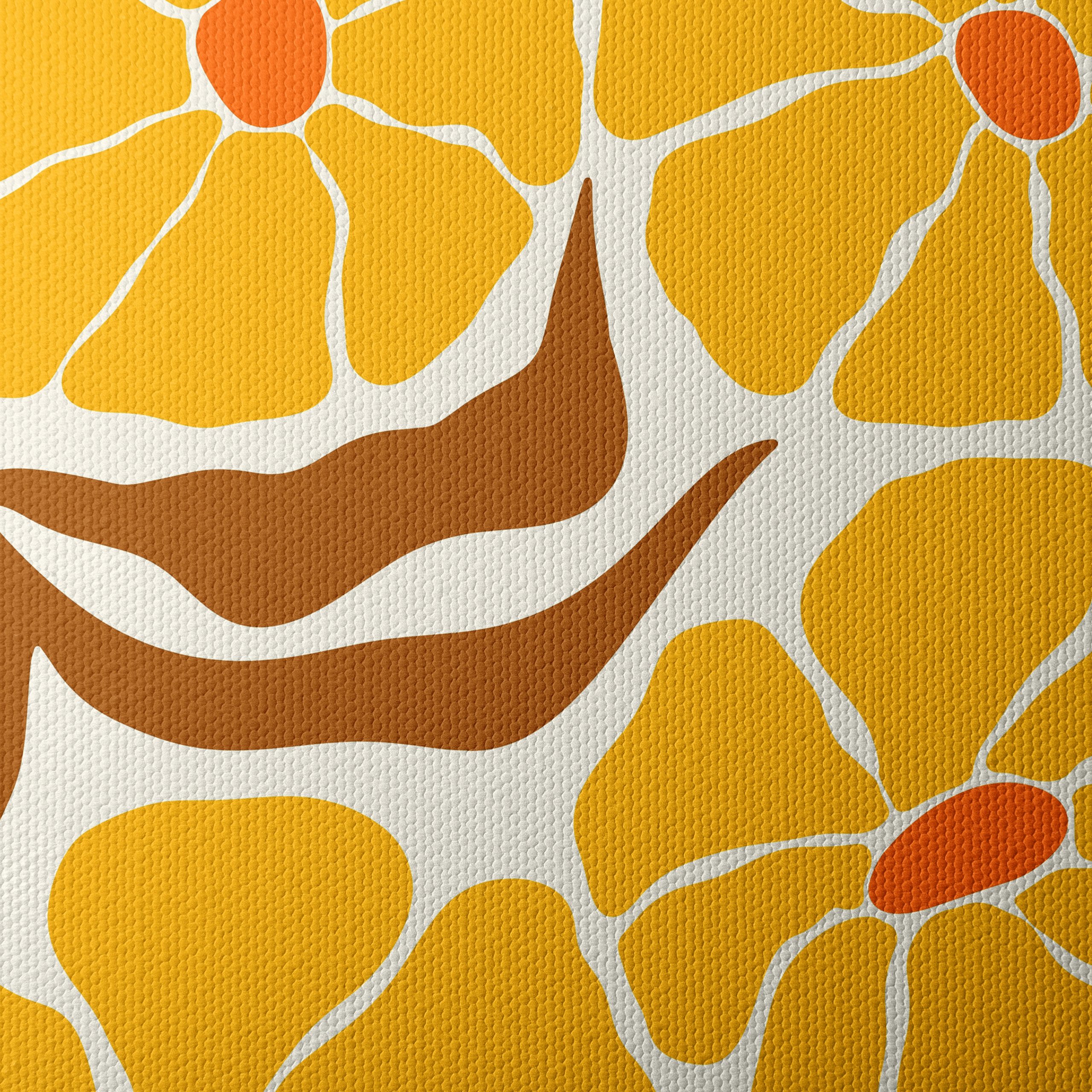 Stylized Floral Artwork in Bright Yellow - Image 4