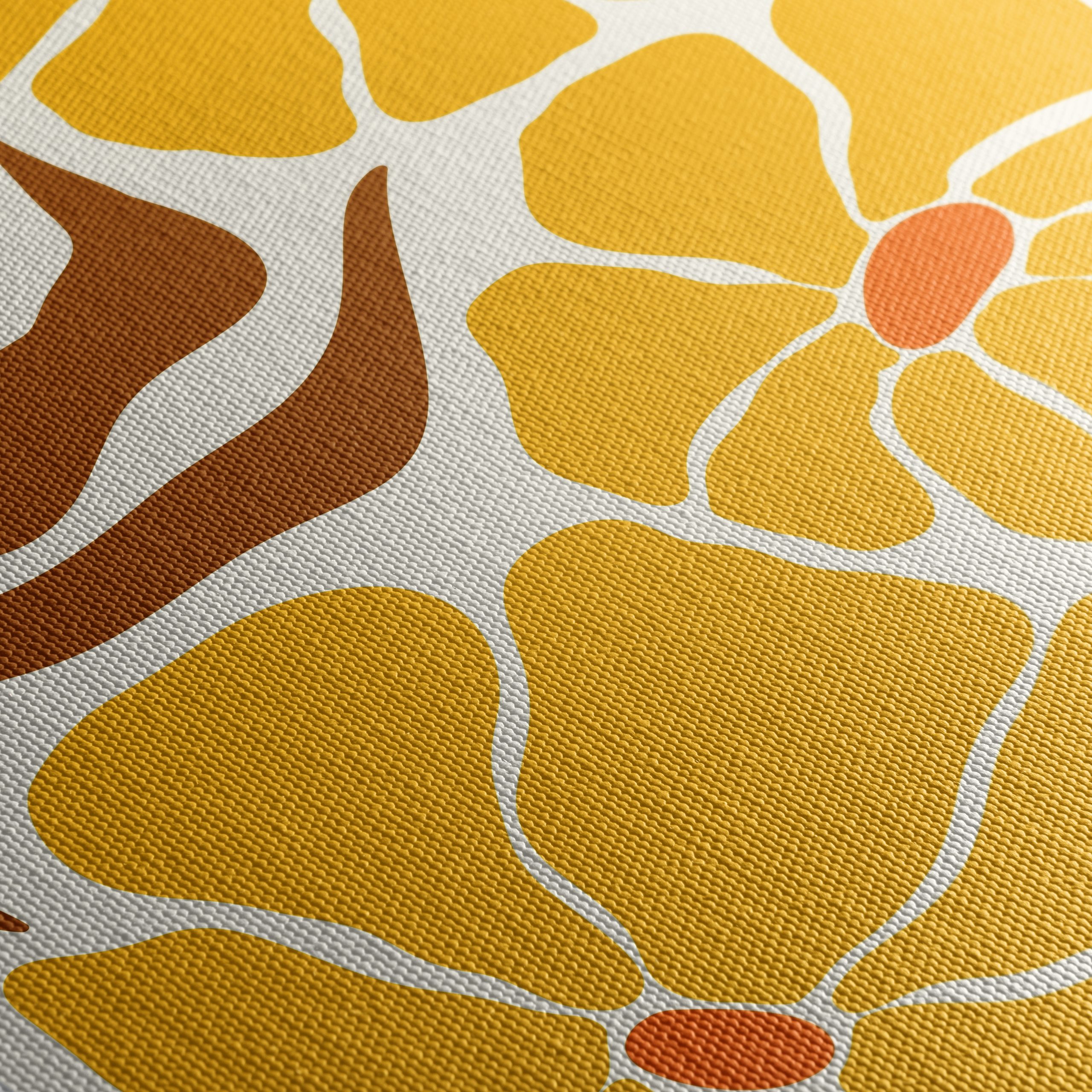 Stylized Floral Artwork in Bright Yellow - Image 5