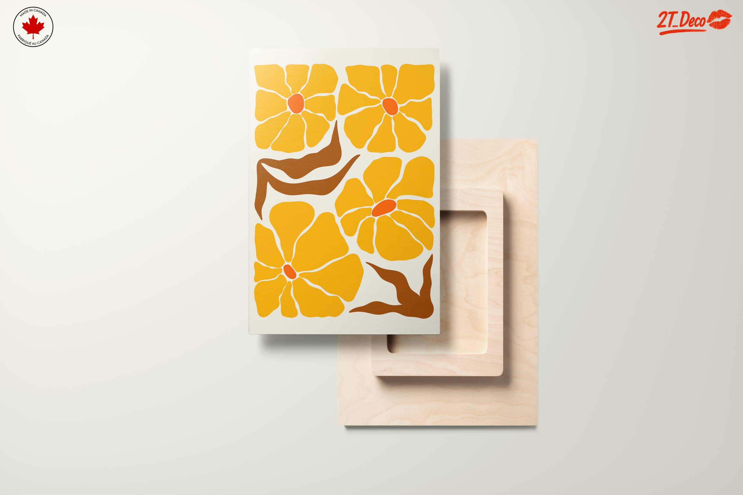 Stylized Floral Artwork in Bright Yellow - Image 11