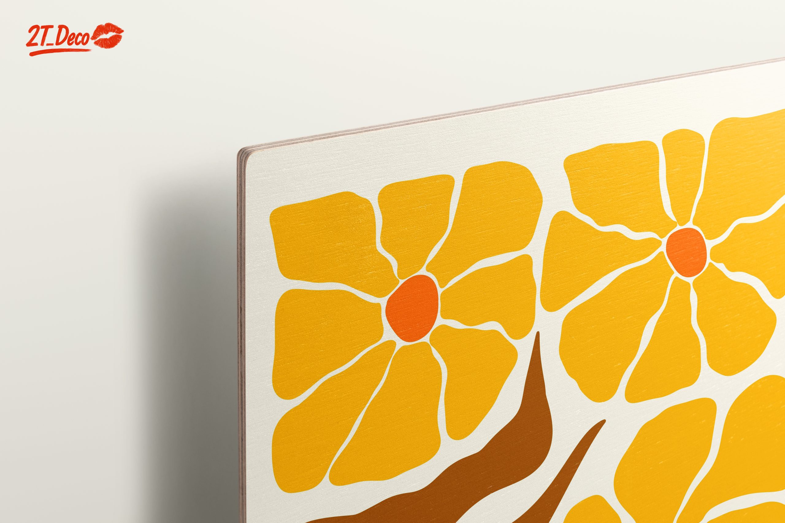 Stylized Floral Artwork in Bright Yellow - Image 15