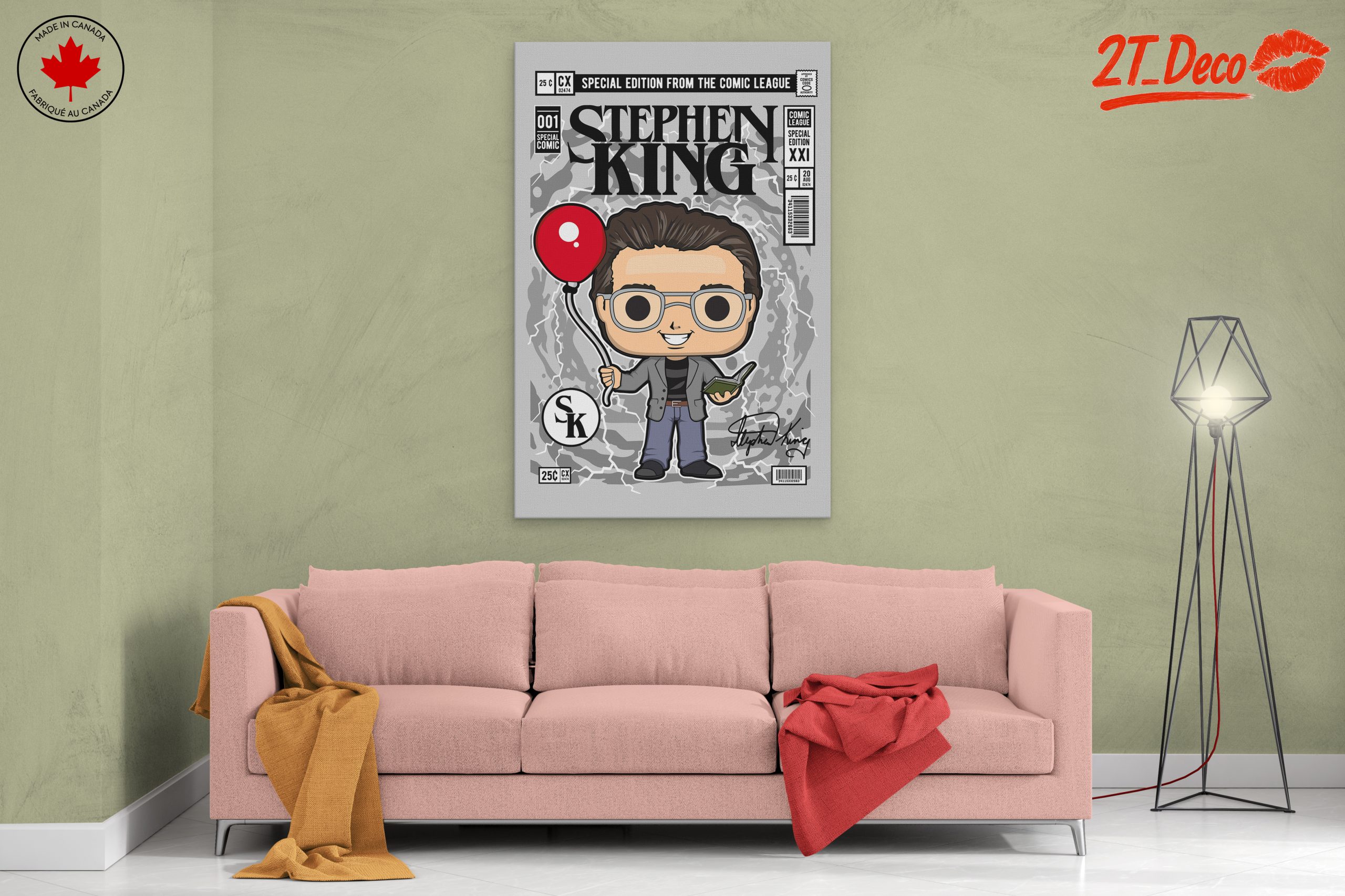 Stylized Stephen King Comic Art - Image 2
