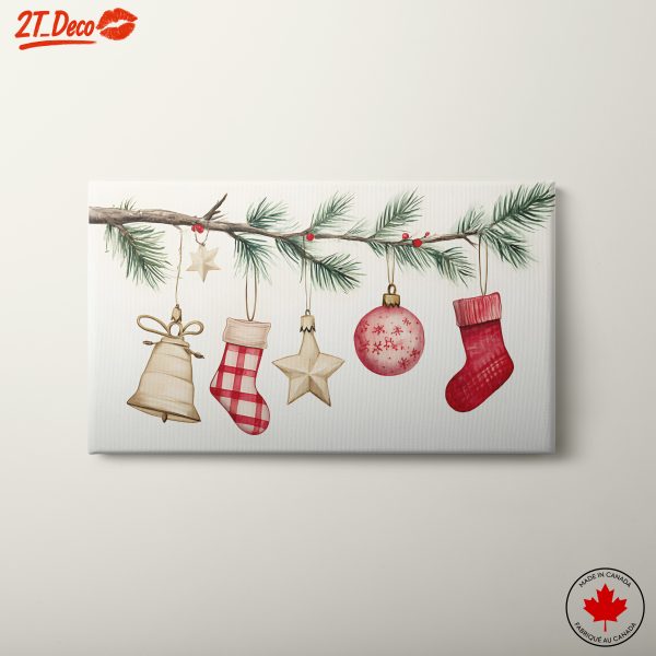 Christmas Ornaments on Pine Branch