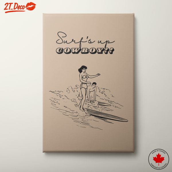 Surf's Up Cowboy Retro Beach Art
