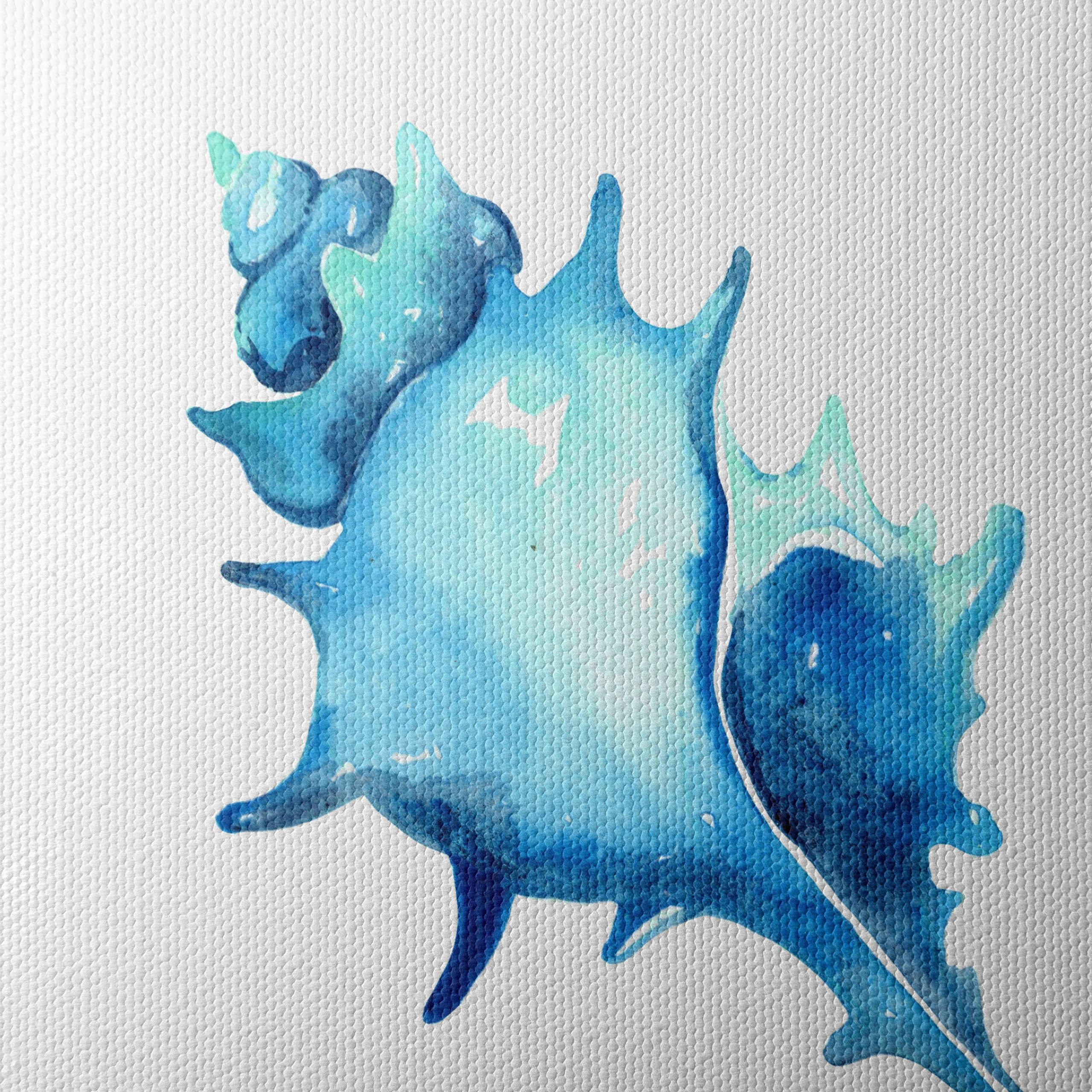 Watercolor Seashell Art in Blue - Image 4