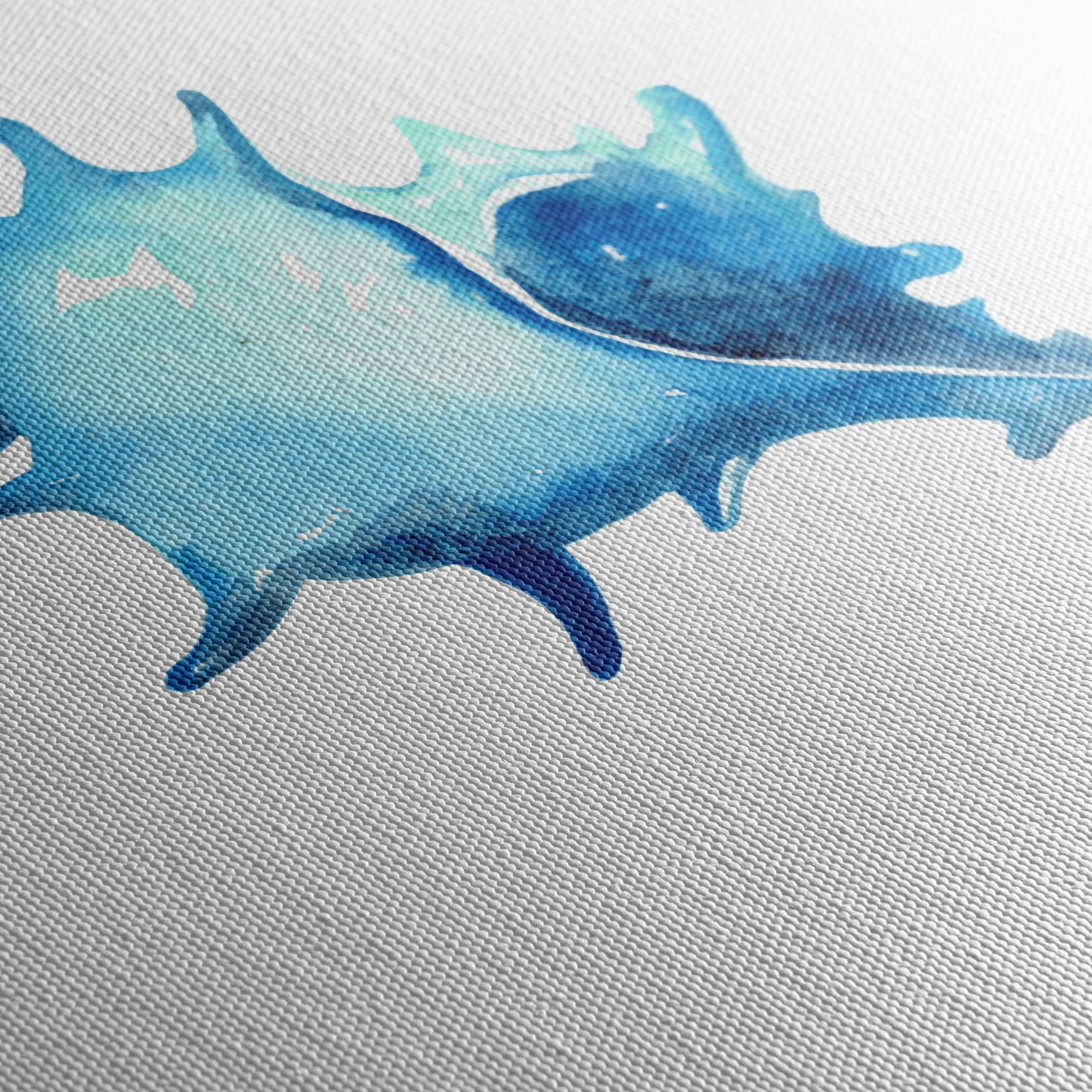 Watercolor Seashell Art in Blue - Image 5