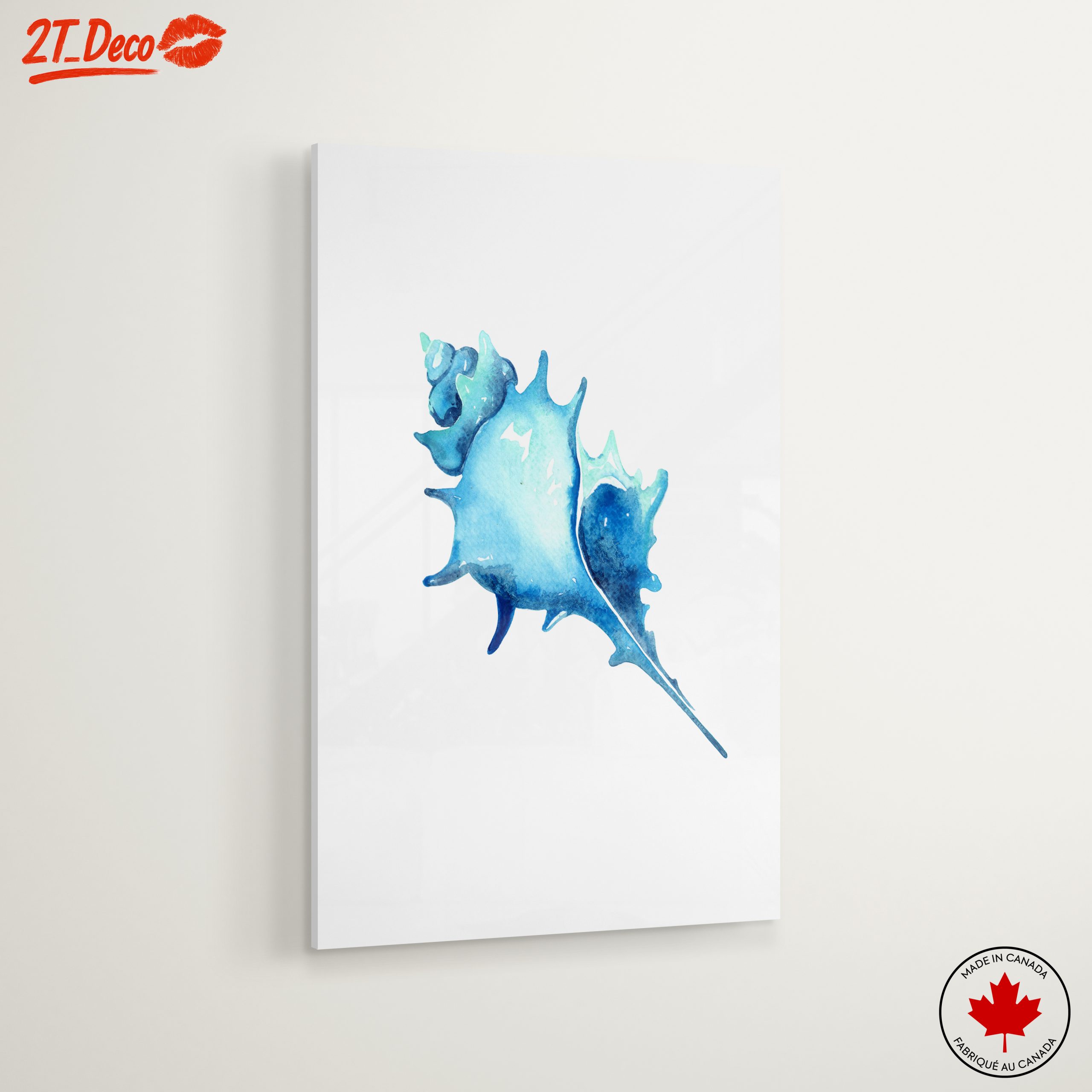 Watercolor Seashell Art in Blue - Image 6