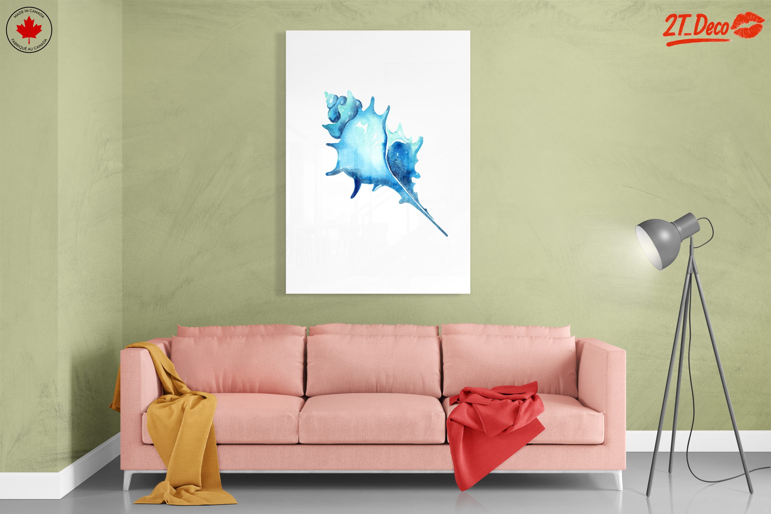 Watercolor Seashell Art in Blue - Image 7