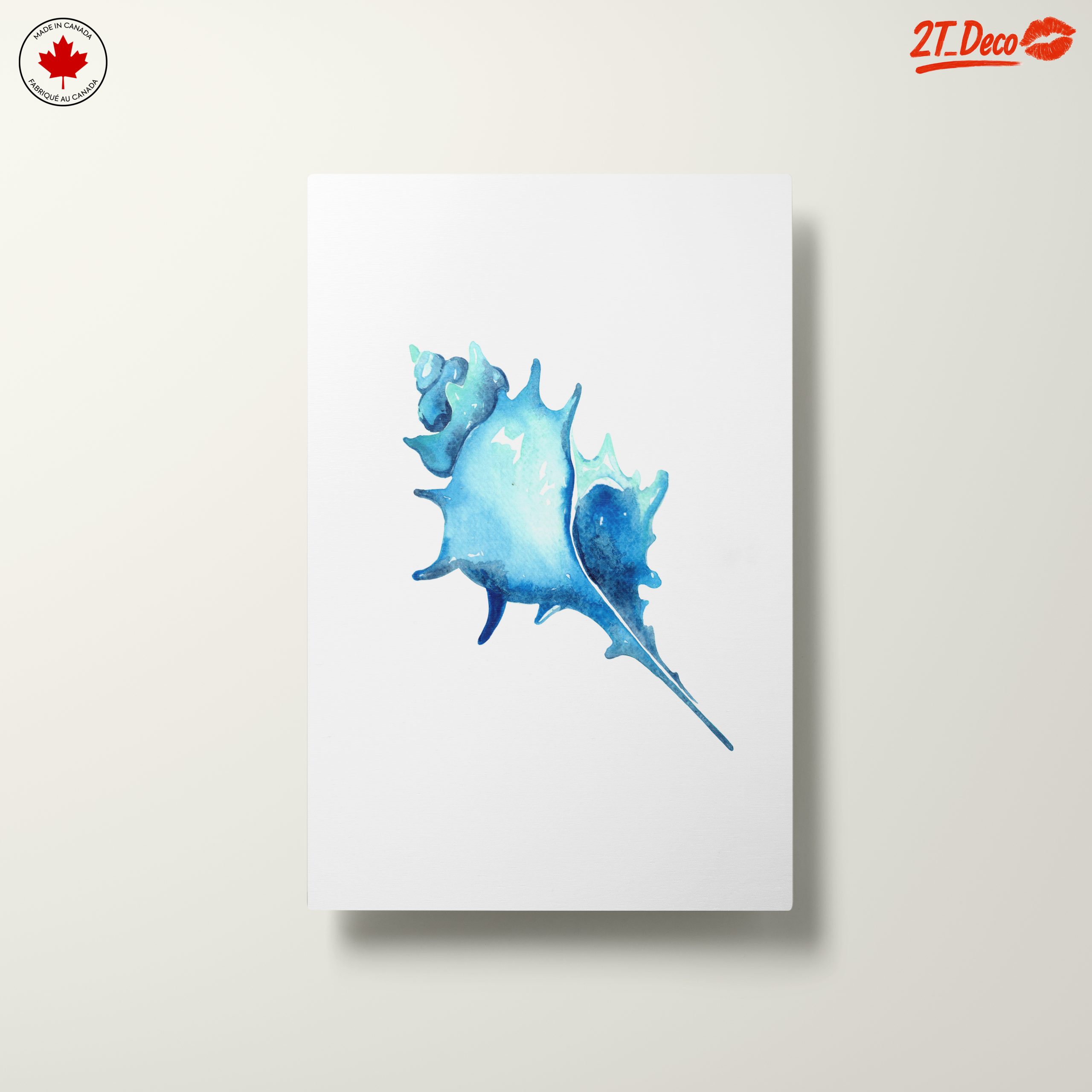 Watercolor Seashell Art in Blue - Image 10