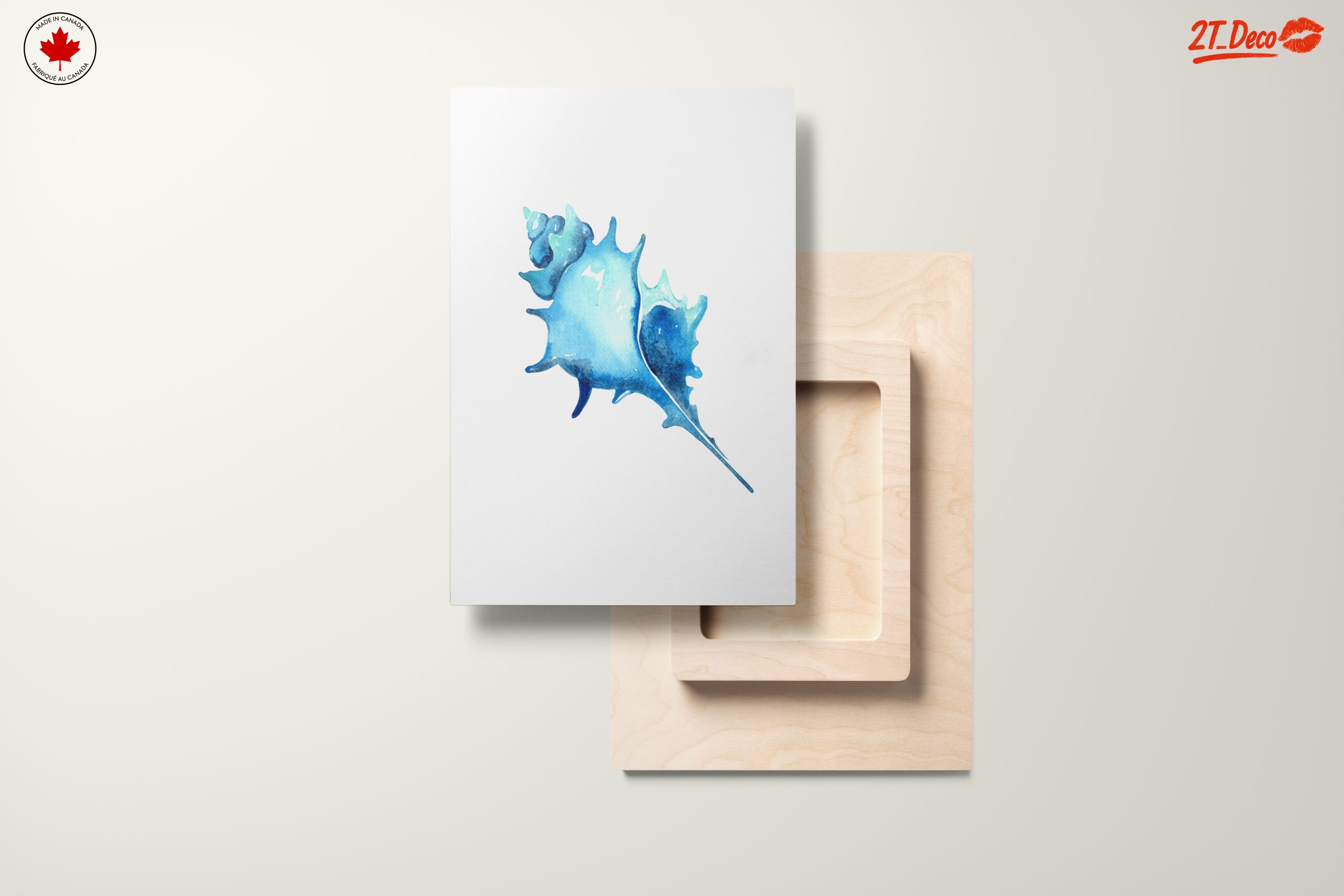 Watercolor Seashell Art in Blue - Image 11