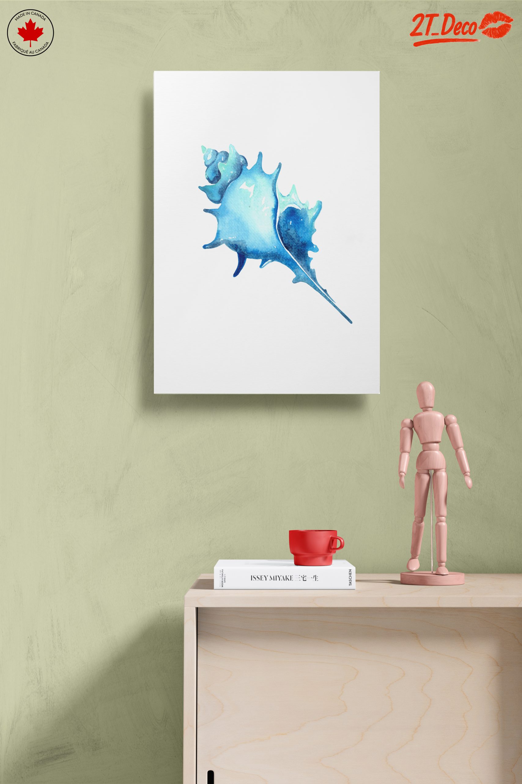 Watercolor Seashell Art in Blue - Image 14