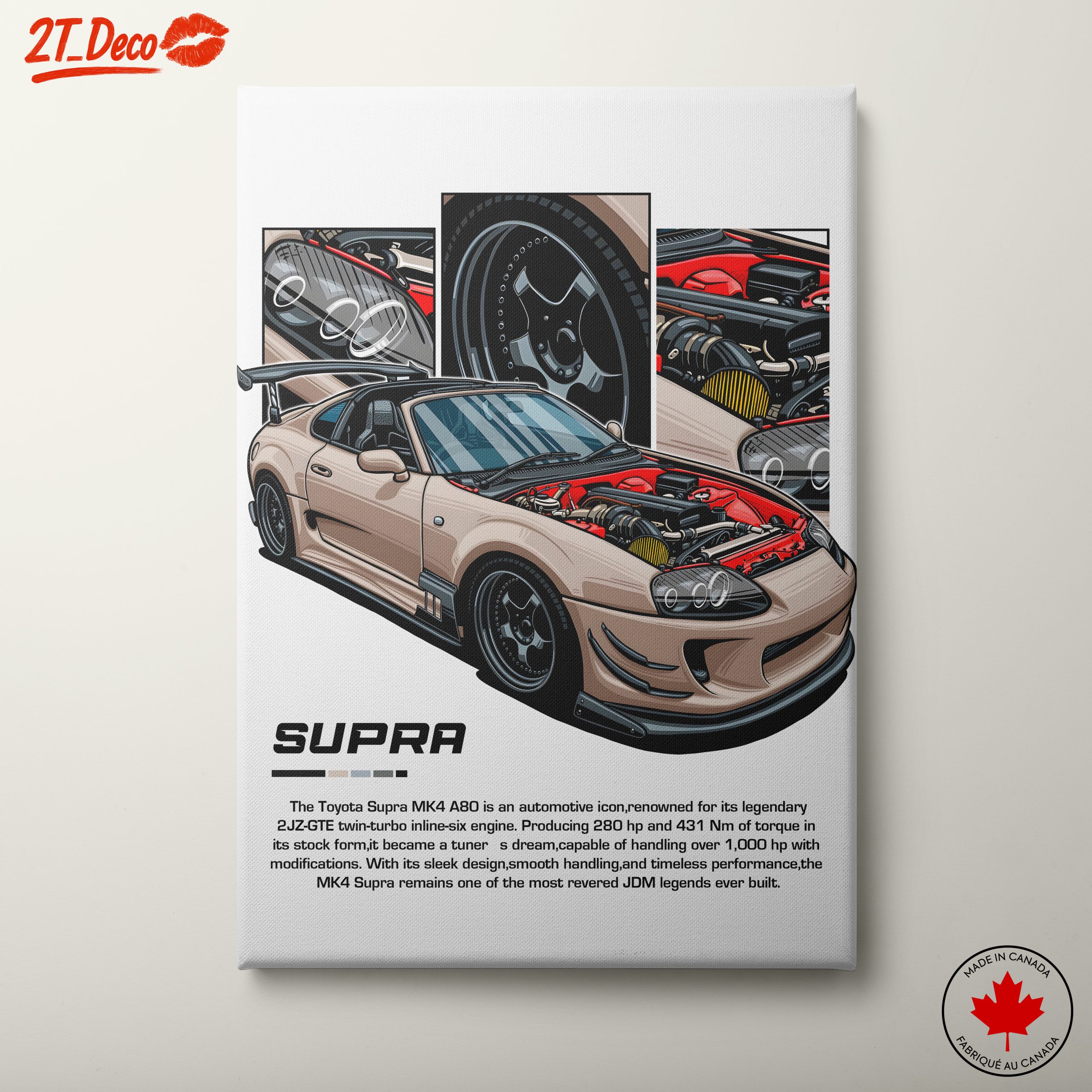 Toyota Supra MK4 Art Illustration