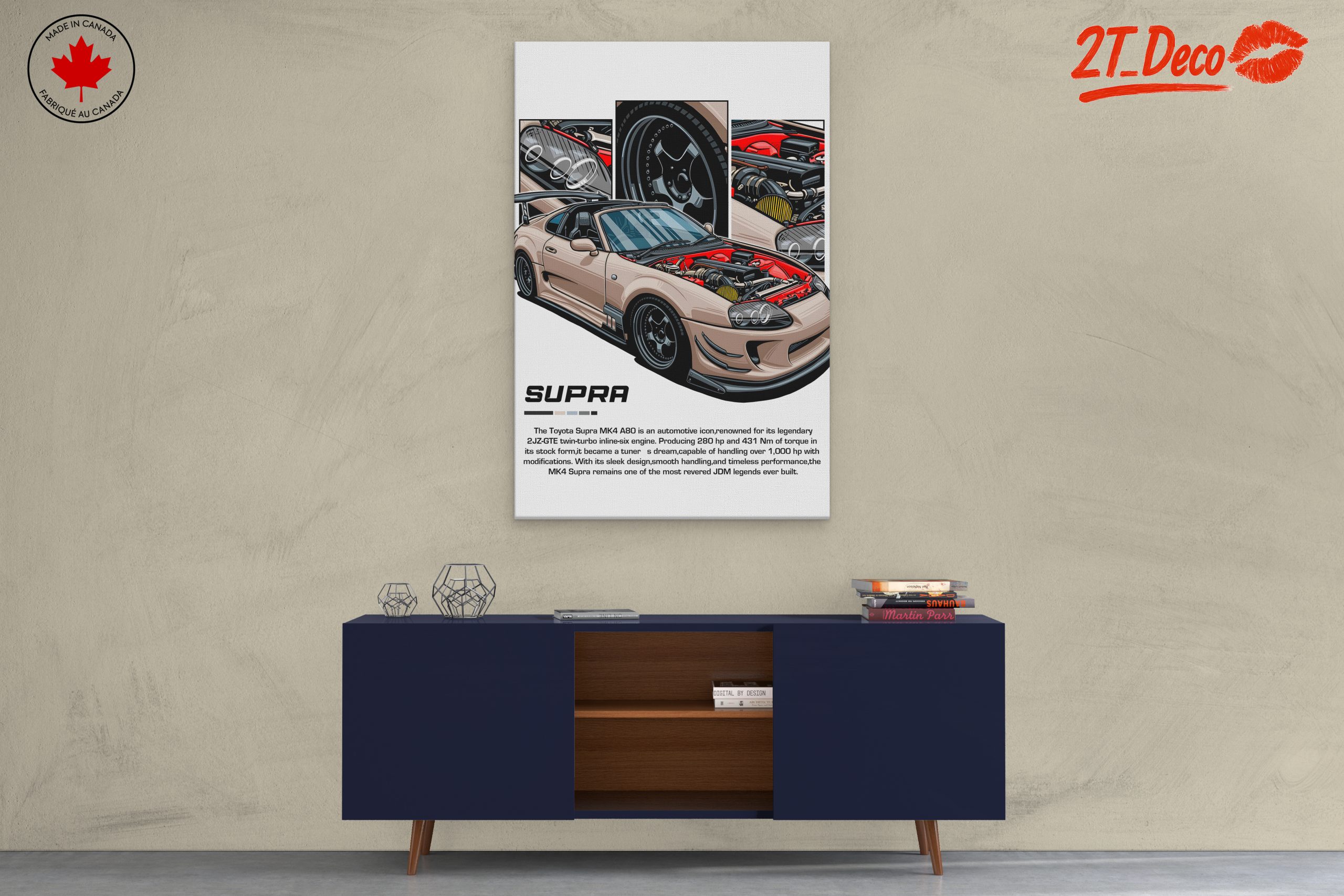 Toyota Supra MK4 Art Illustration - Image 3