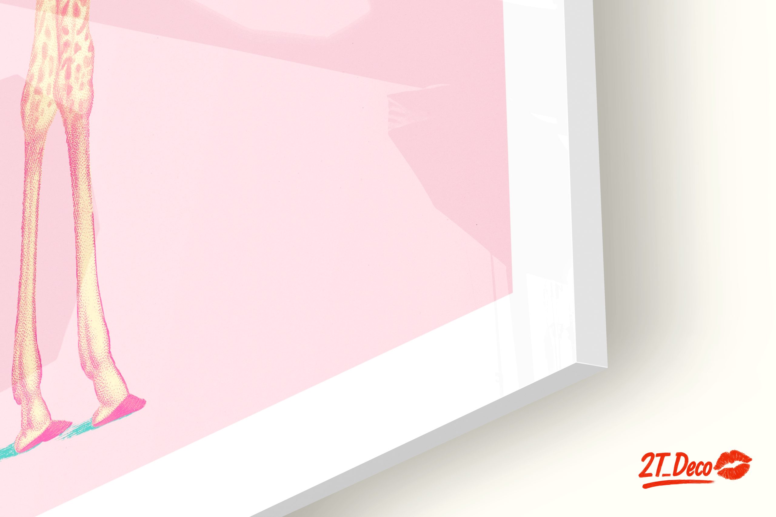 Whimsical Giraffe with Pink Background - Image 9