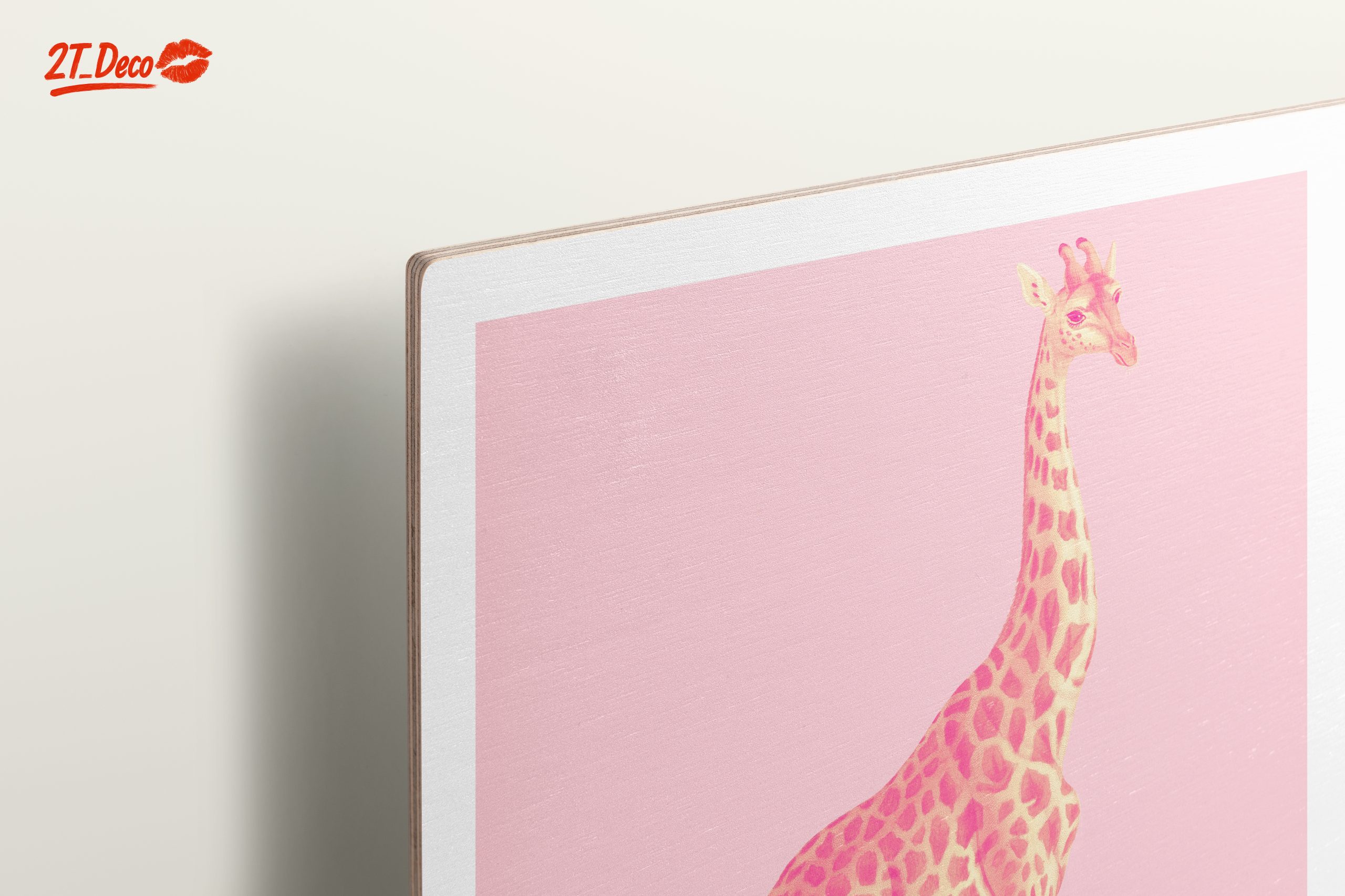 Whimsical Giraffe with Pink Background - Image 15