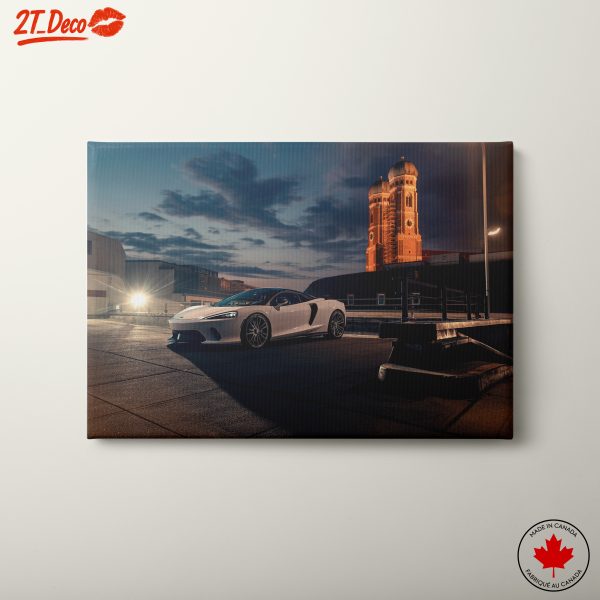 Sleek White Classic Car in Urban Setting