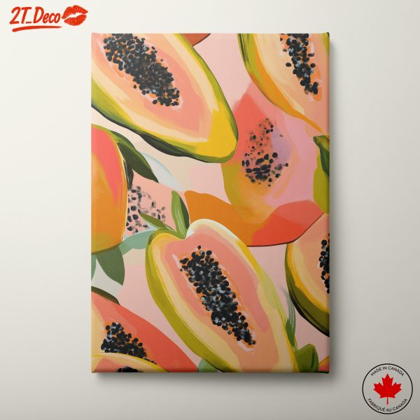 Vibrant Abstract Papaya Art