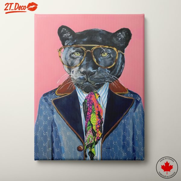 Stylized Panther in Fashionable Outfit