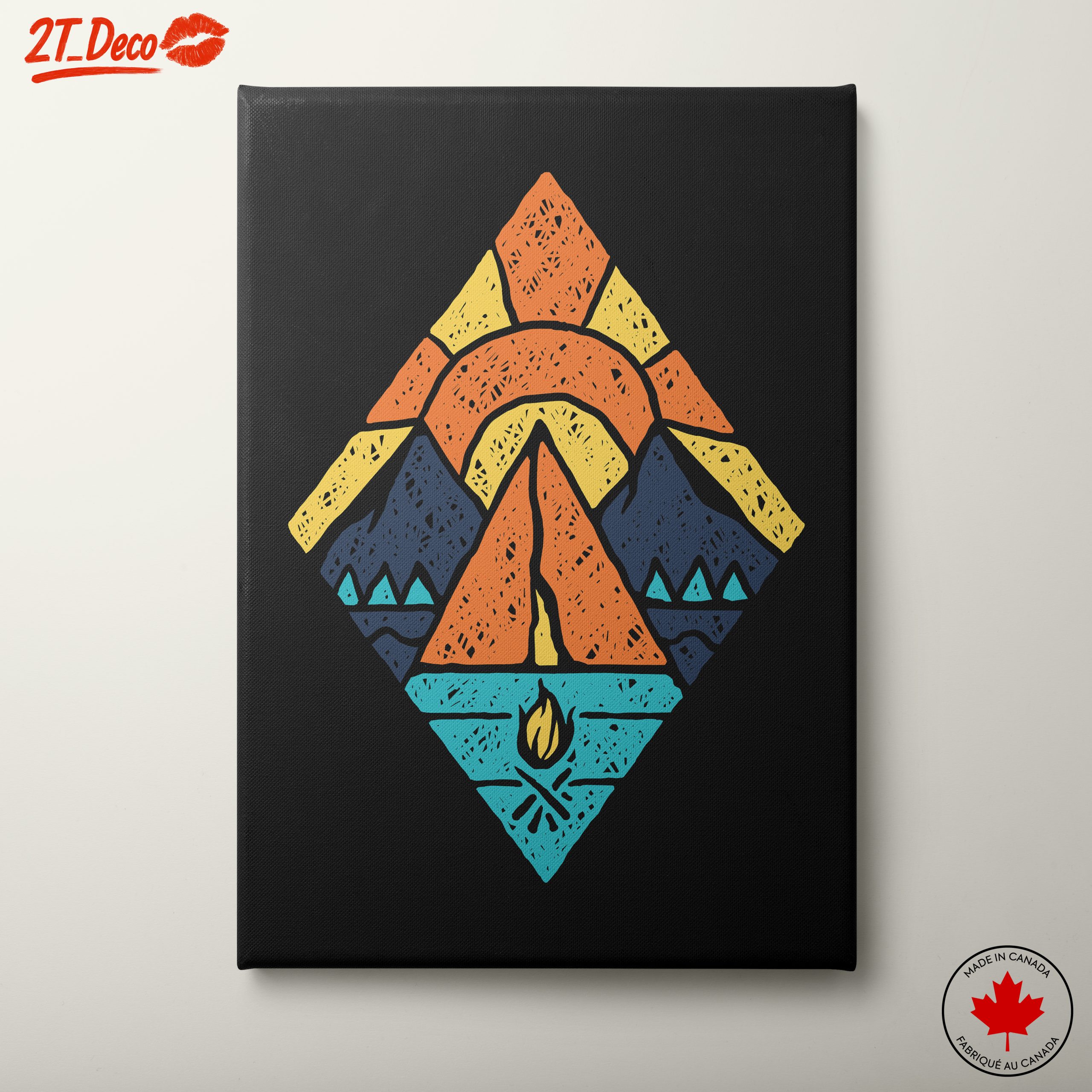 Stylized Mountain Adventure Artwork