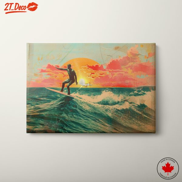 Surfer Riding Waves at Sunset 2