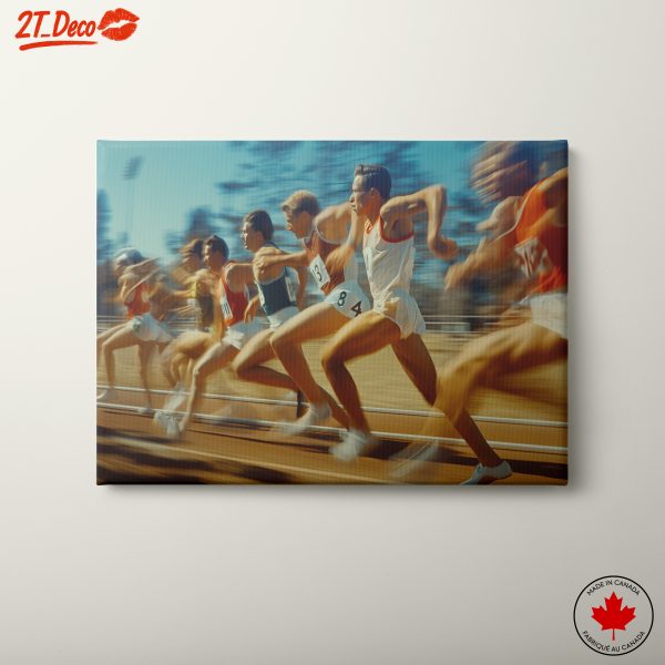 Athletes Sprinting in Action