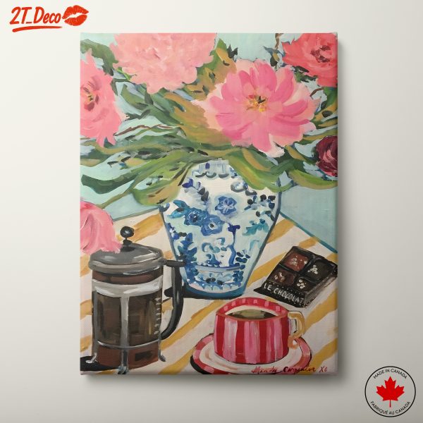Floral Arrangement with Coffee and Chocolate