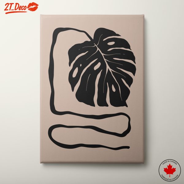 Stylized Monstera Leaf Art for Modern Spaces