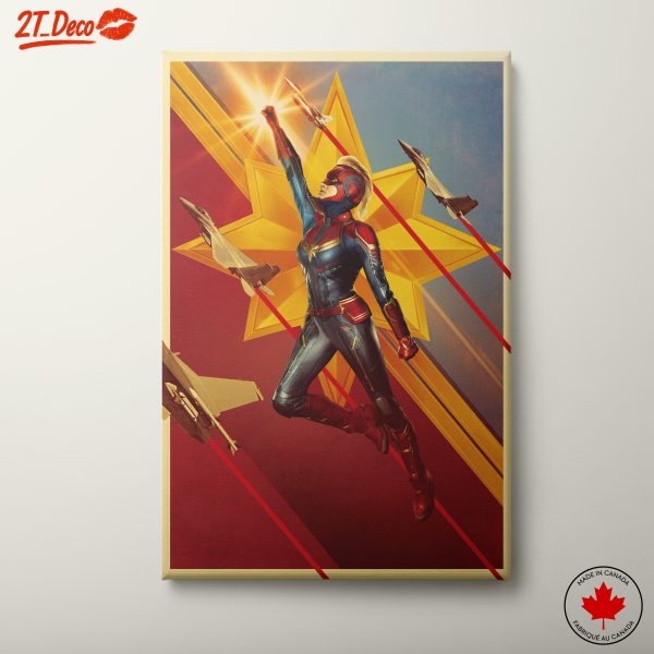Captain Marvel Action Art Print