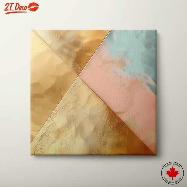 Elegant Gold and Pastel Abstract Composition