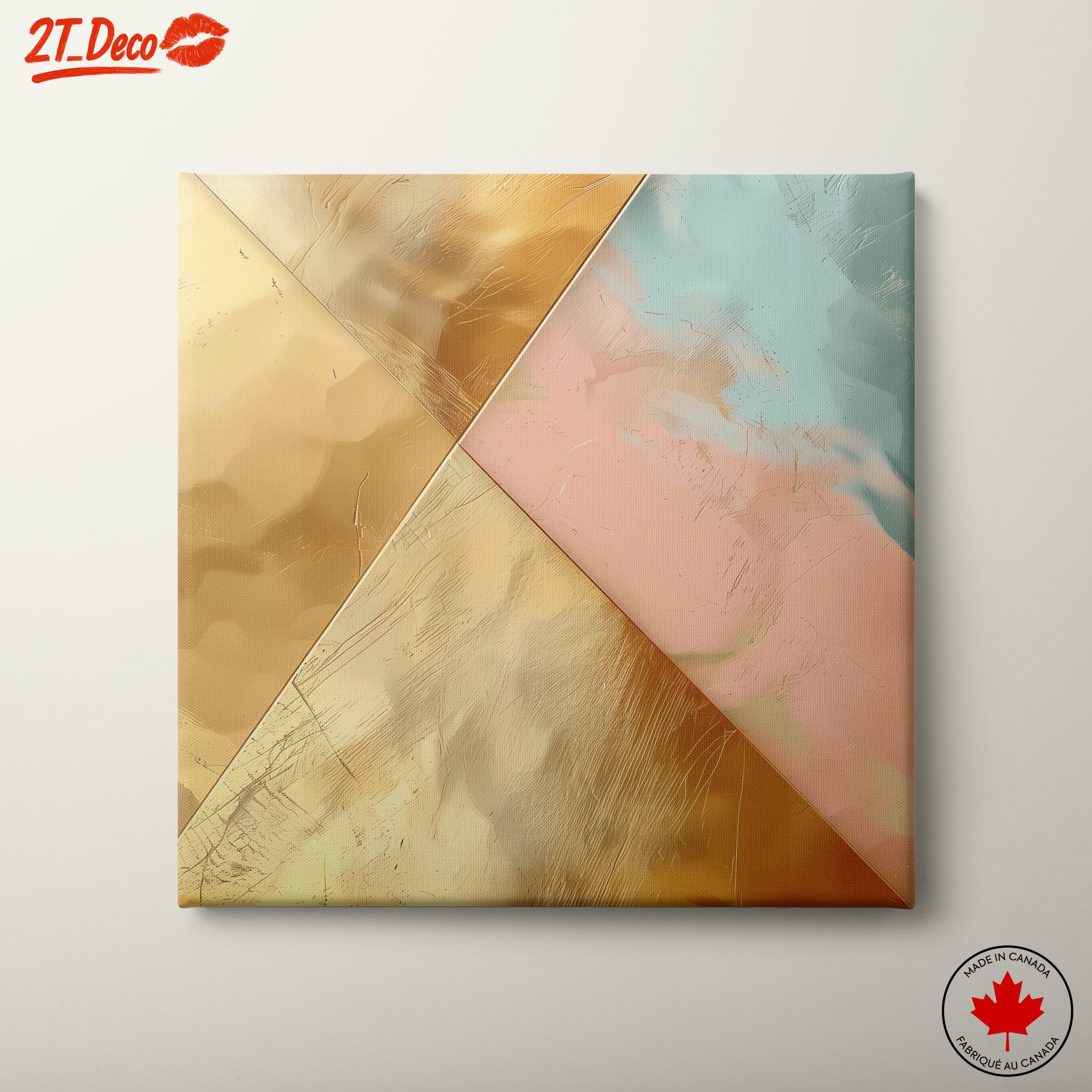Elegant Gold and Pastel Abstract Composition