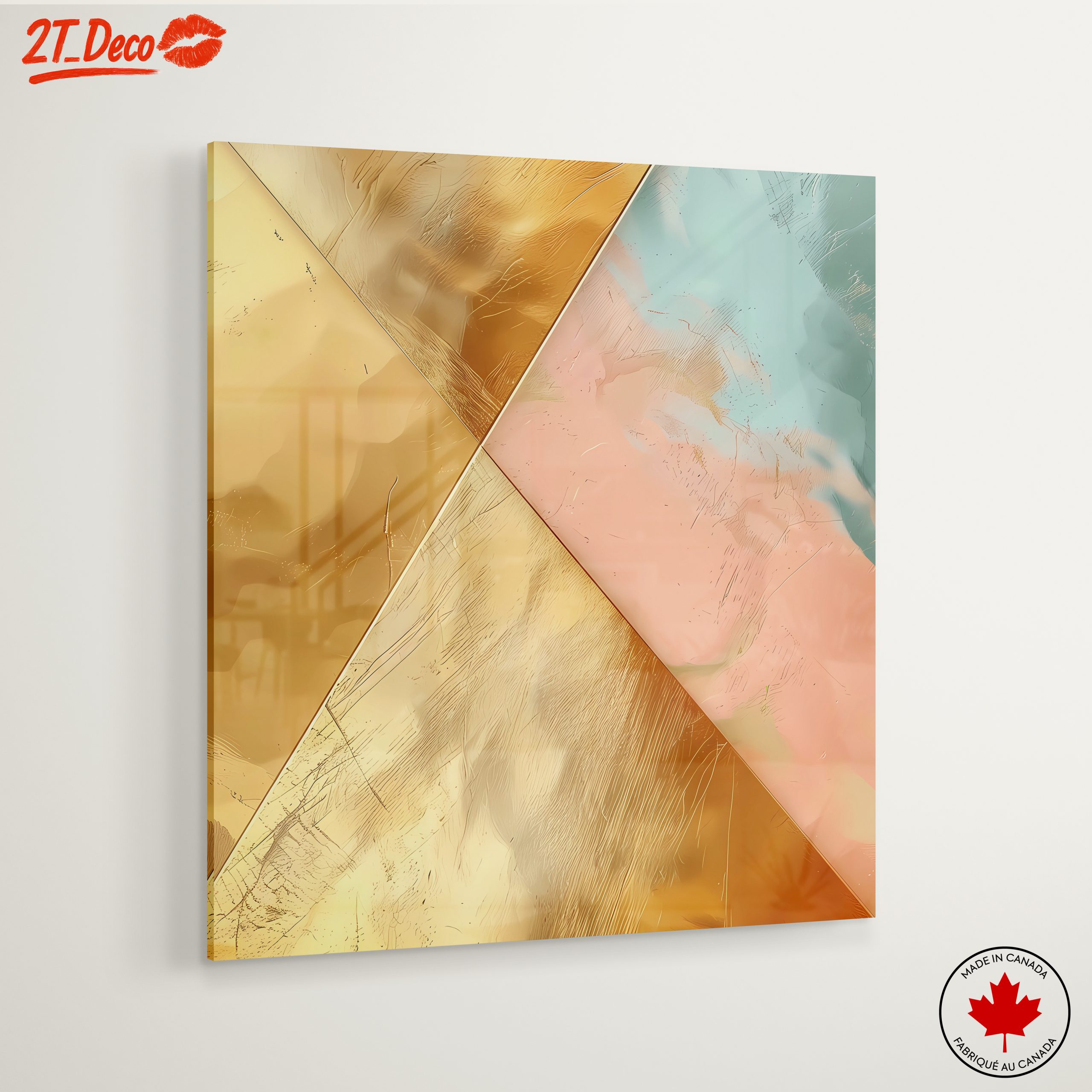 Elegant Gold and Pastel Abstract Composition - Image 6