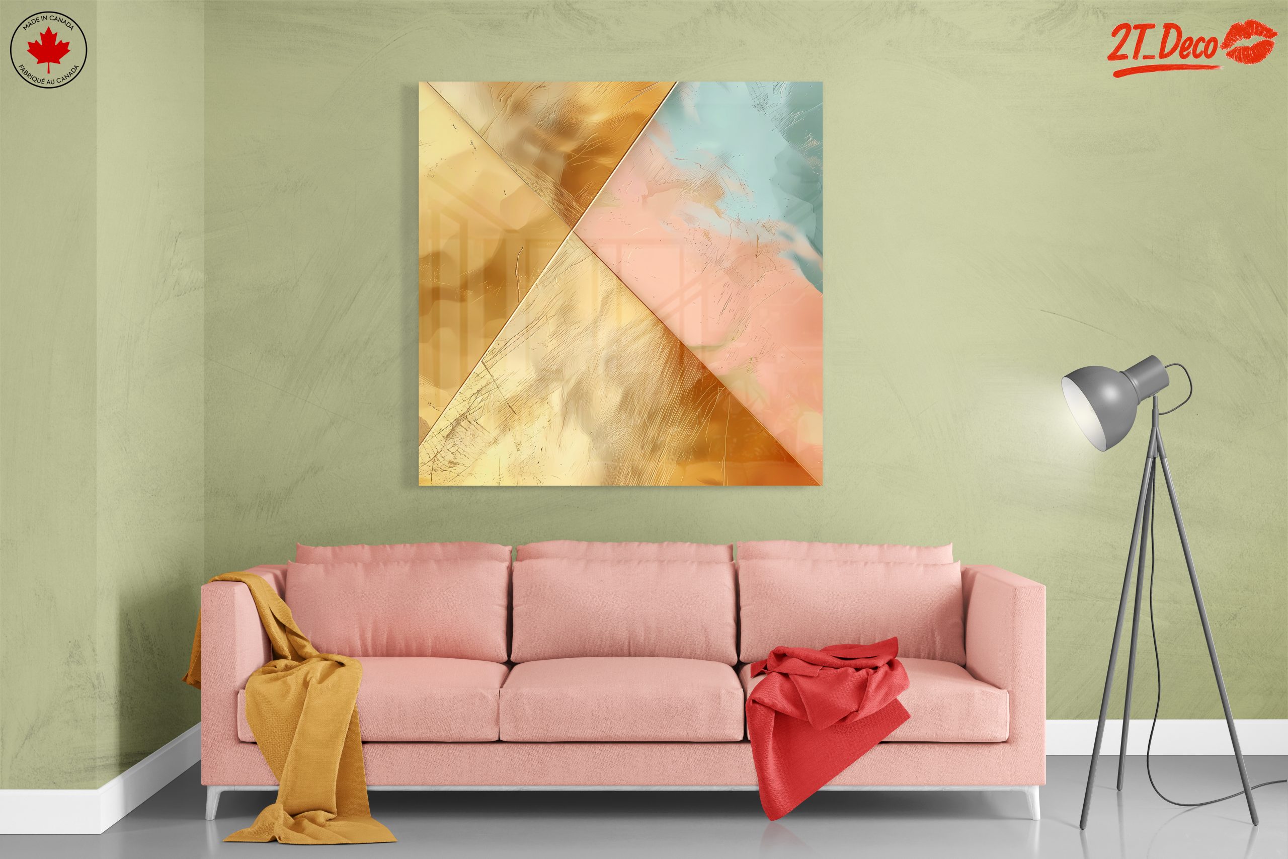 Elegant Gold and Pastel Abstract Composition - Image 7