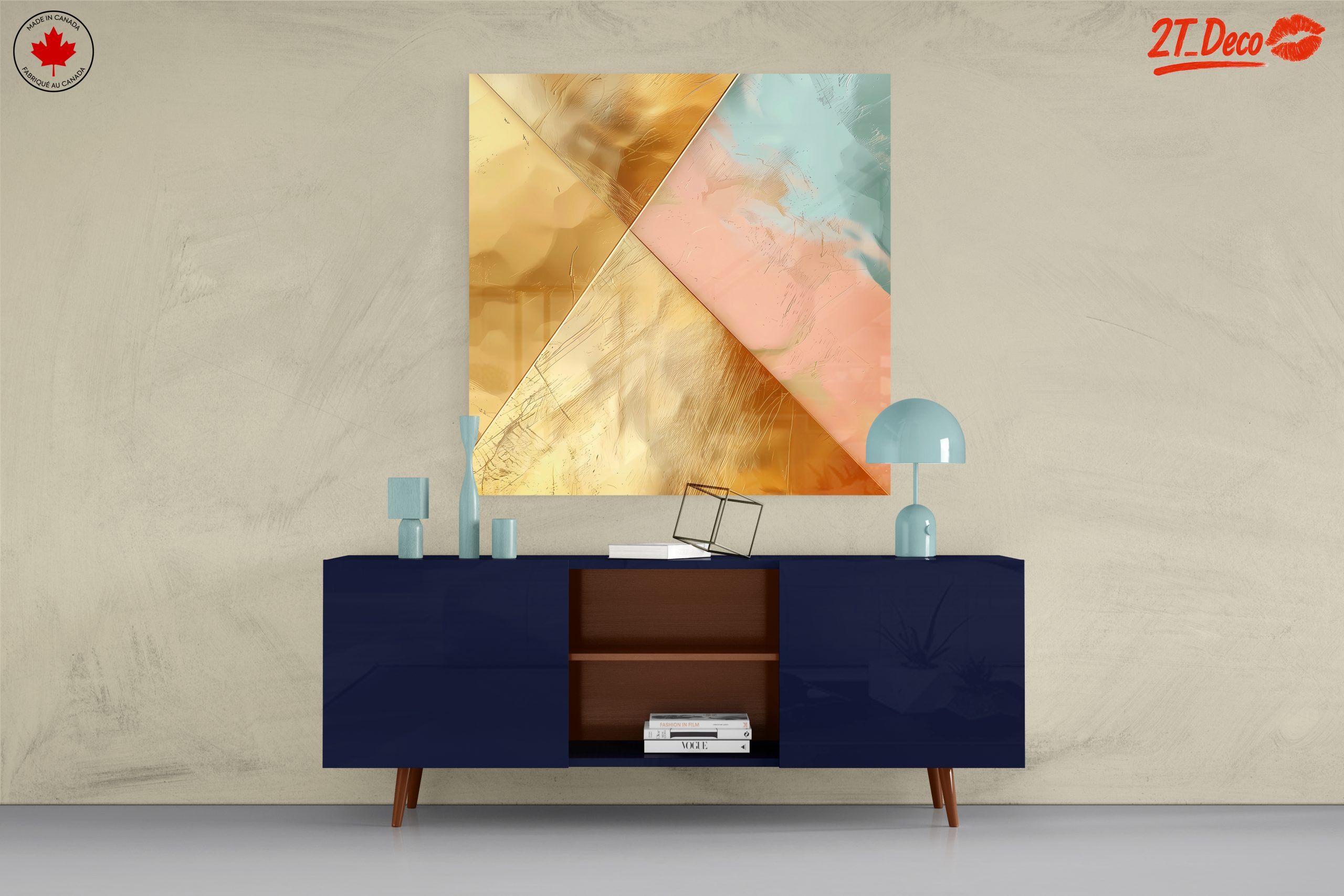 Elegant Gold and Pastel Abstract Composition - Image 8