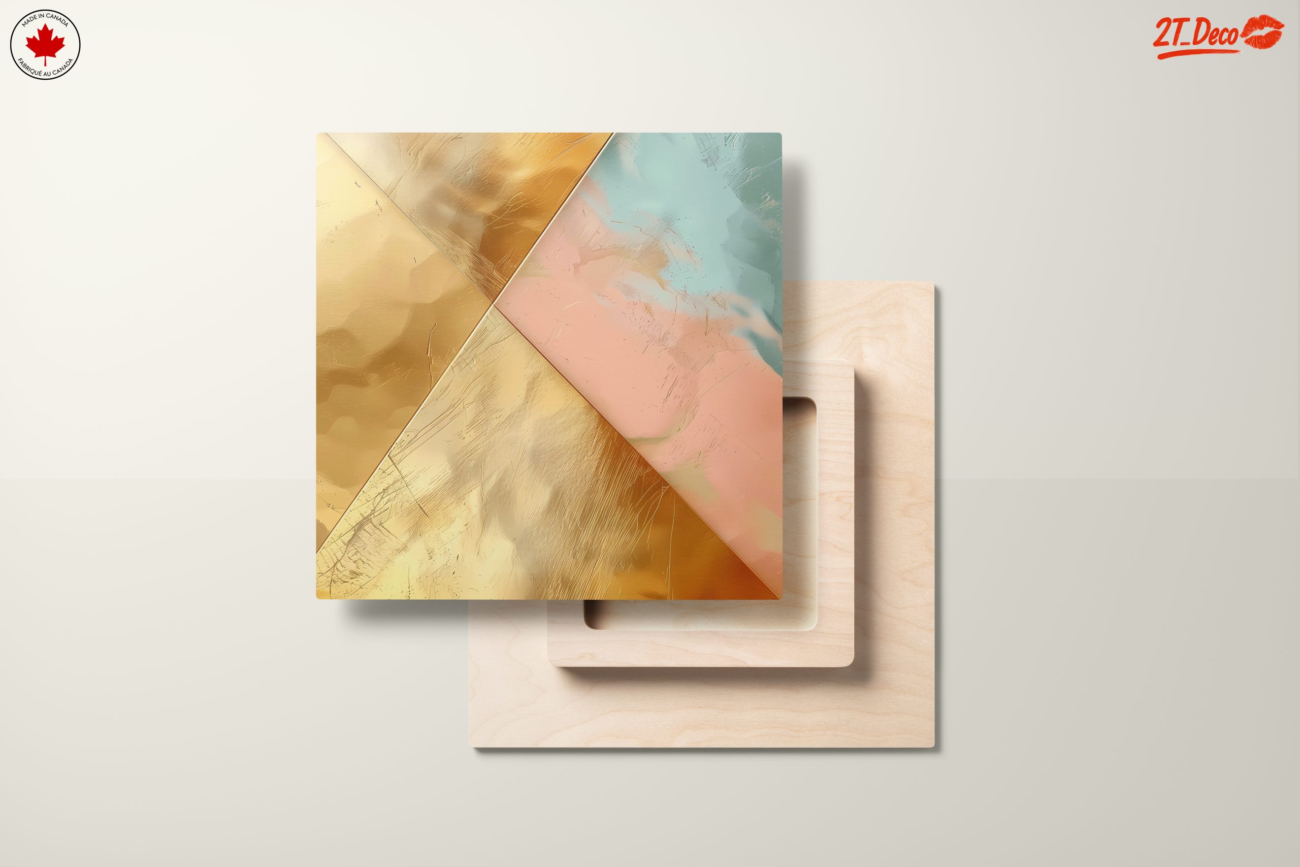 Elegant Gold and Pastel Abstract Composition - Image 11