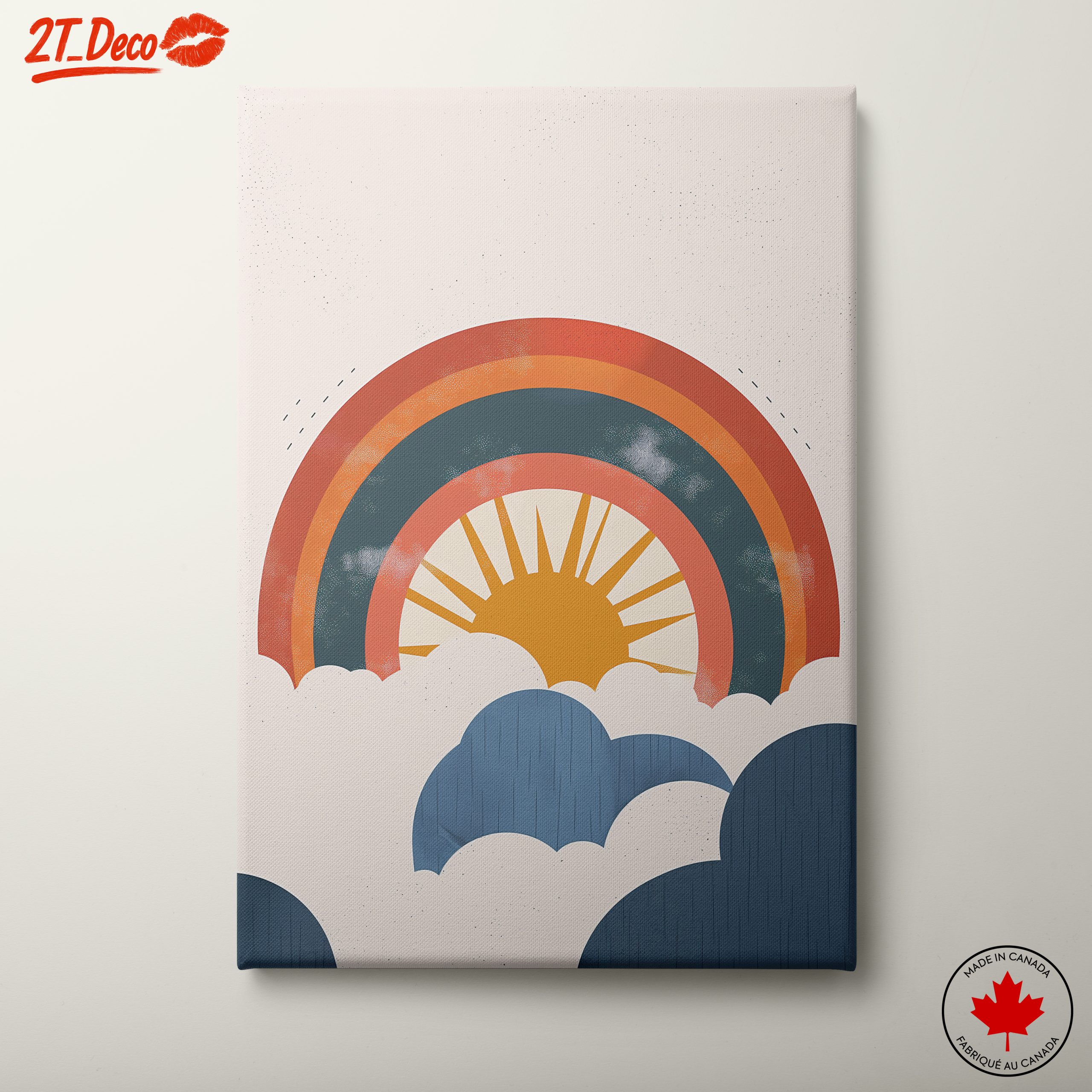 Colorful Rainbow and Clouds Art