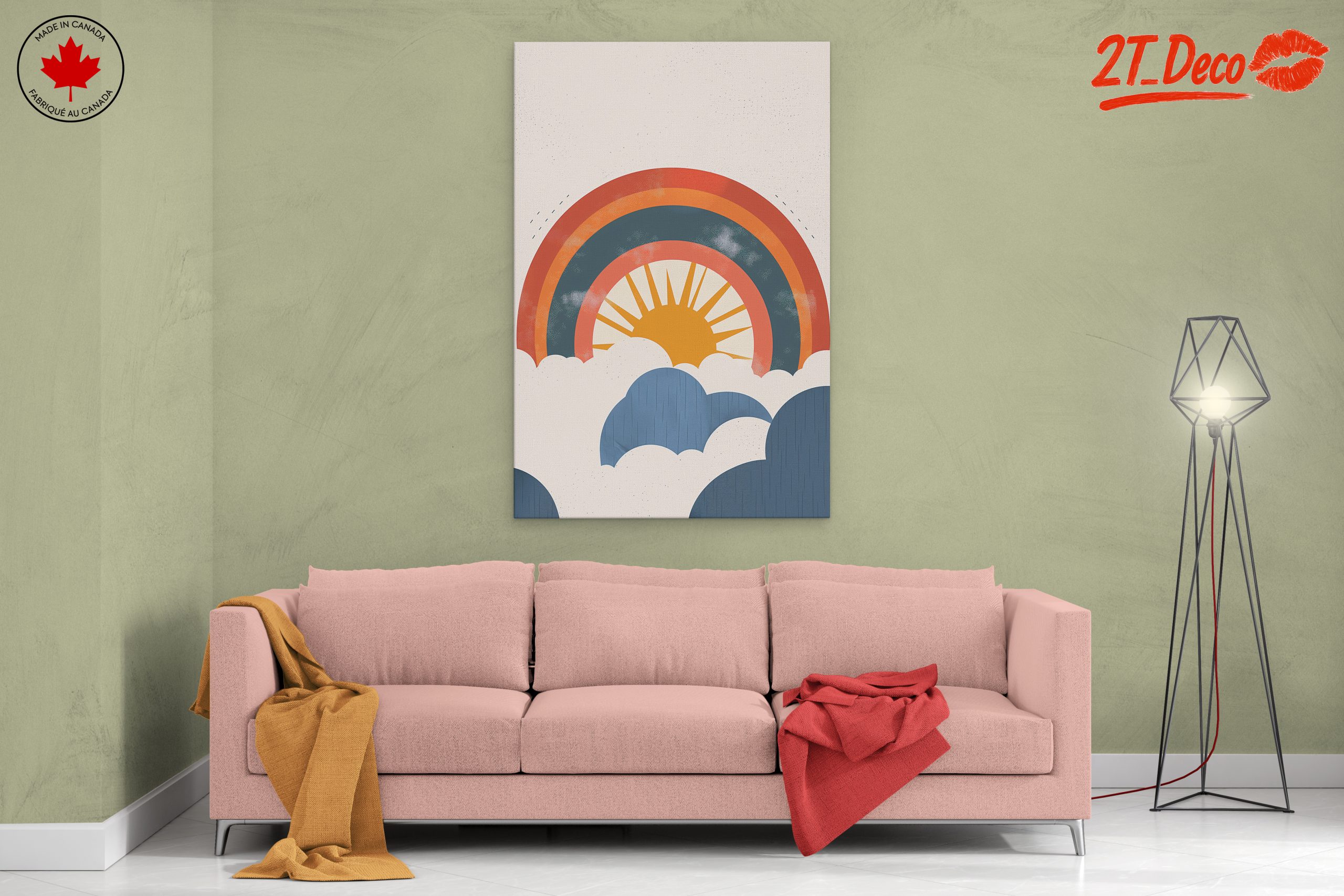 Colorful Rainbow and Clouds Art - Image 2