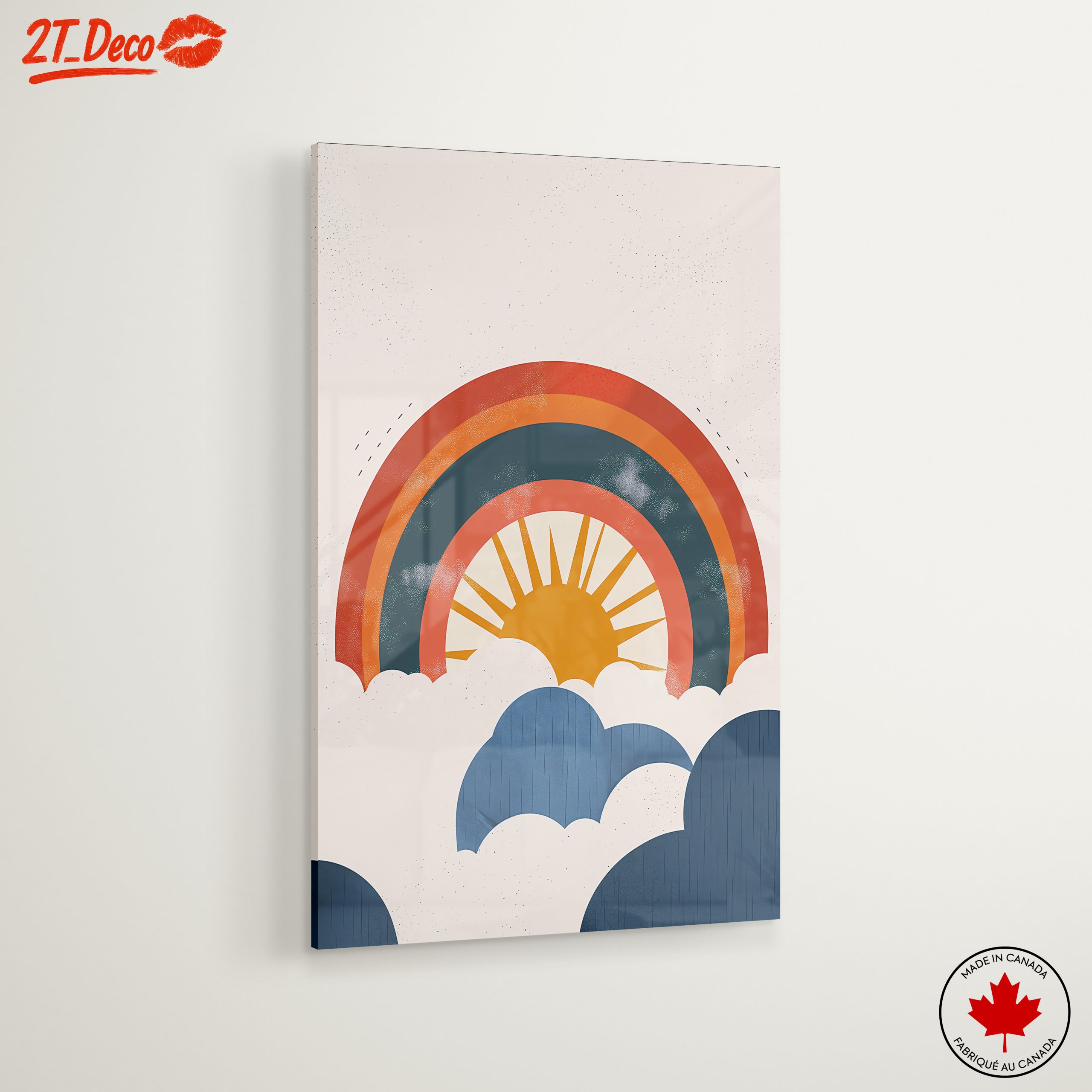 Colorful Rainbow and Clouds Art - Image 6