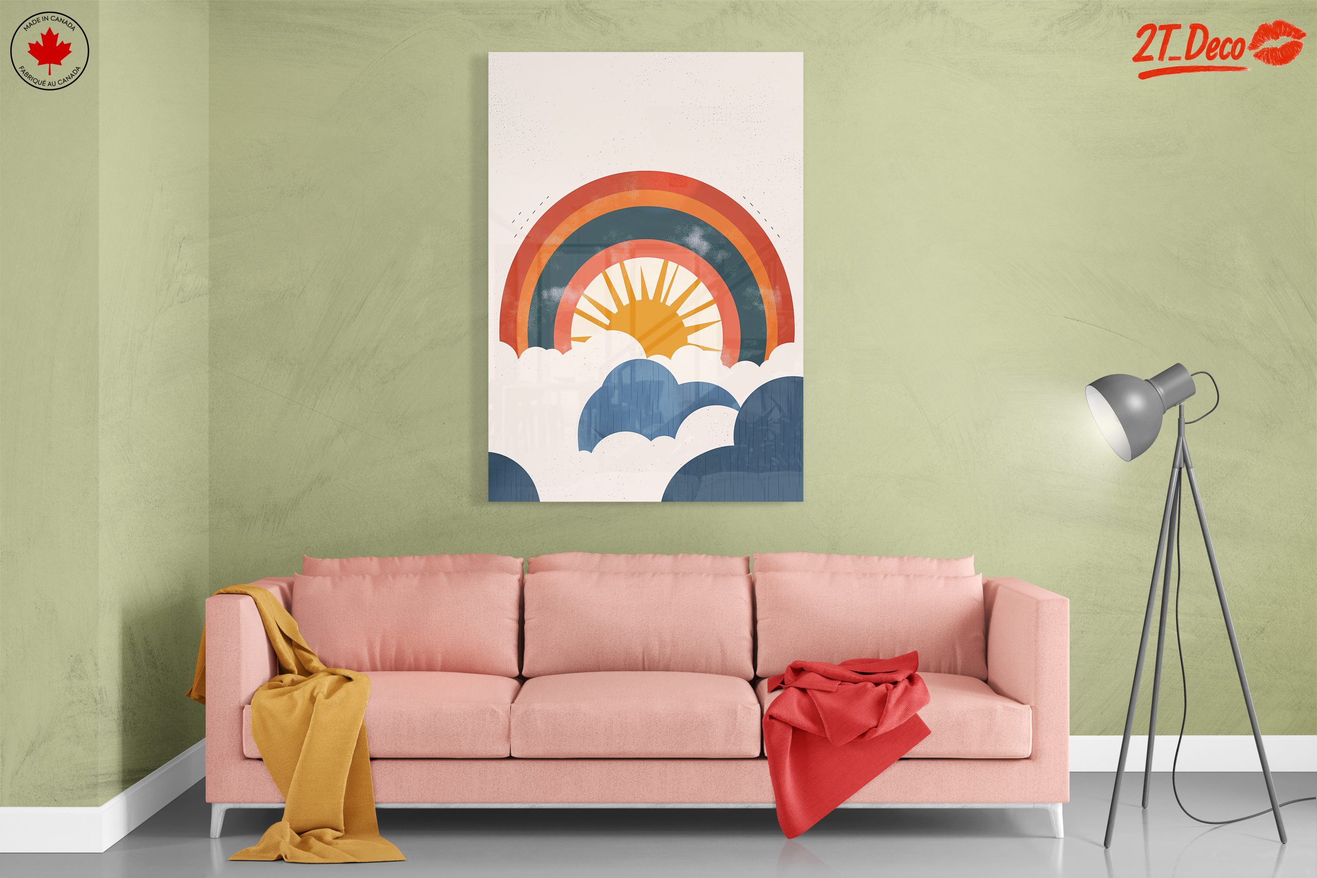 Colorful Rainbow and Clouds Art - Image 7