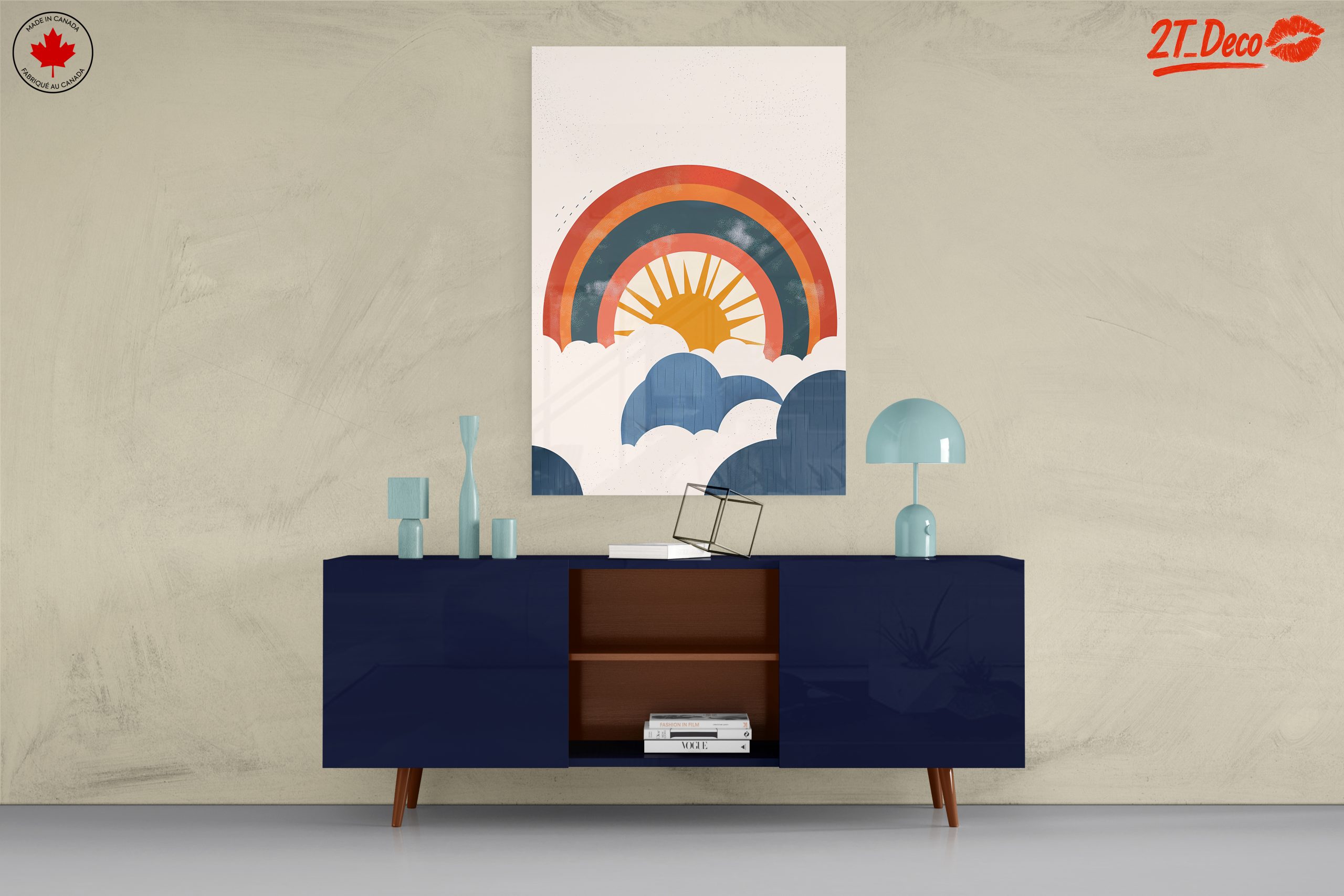 Colorful Rainbow and Clouds Art - Image 8