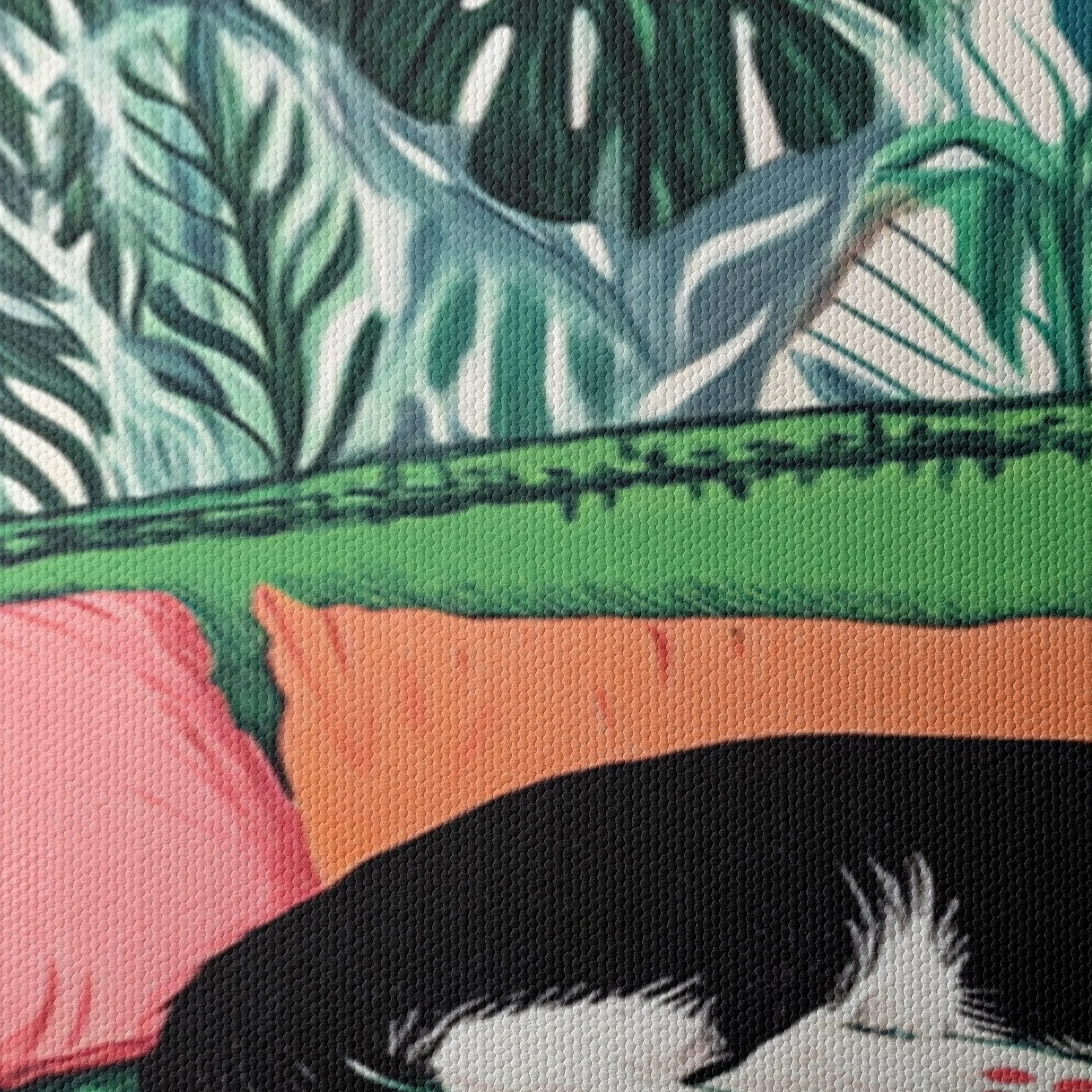 Charming Cat Relaxing on a Vibrant Couch - Image 4
