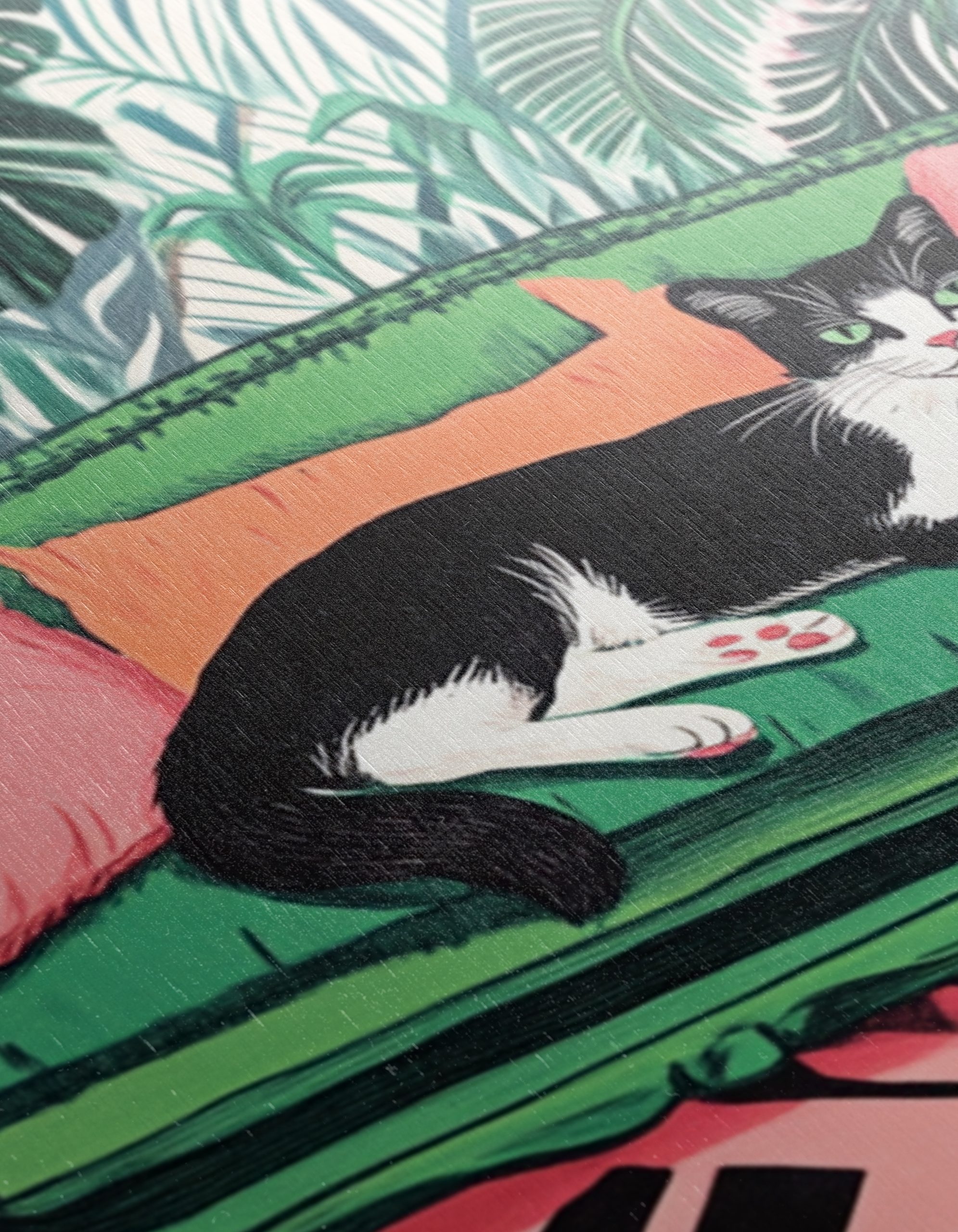 Charming Cat Relaxing on a Vibrant Couch - Image 12